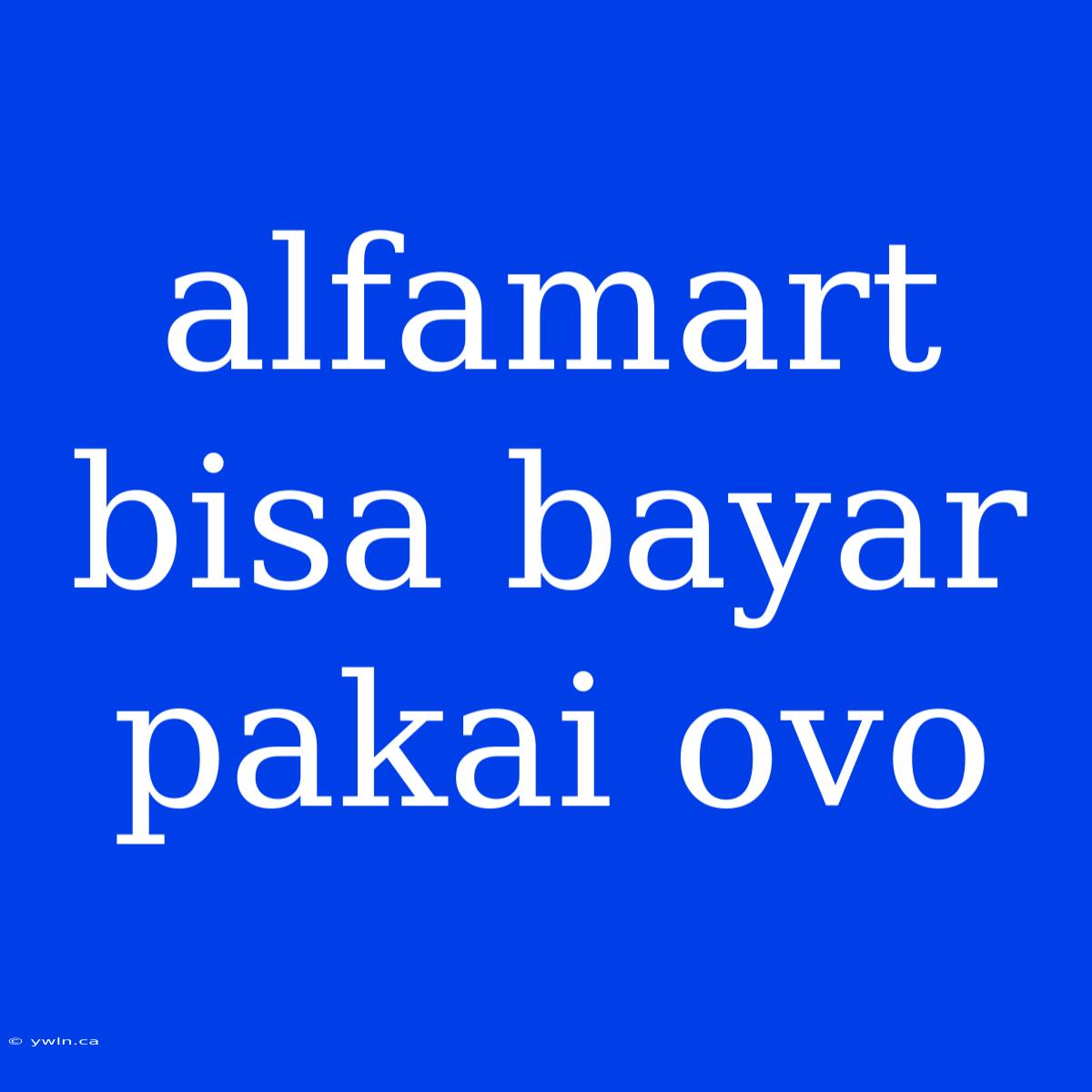 Alfamart Bisa Bayar Pakai Ovo