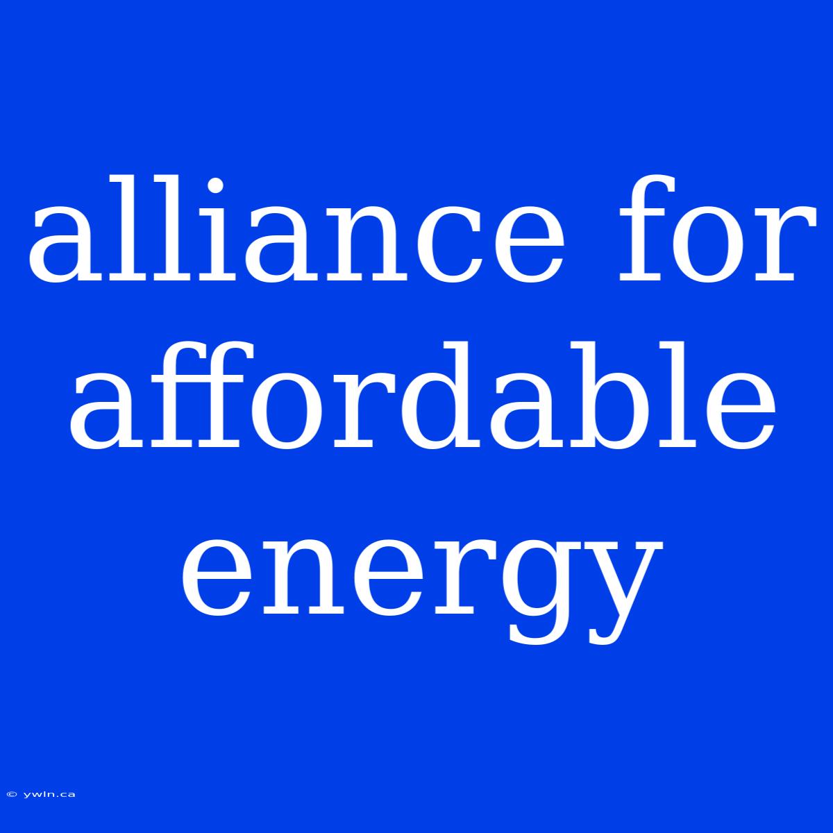 Alliance For Affordable Energy