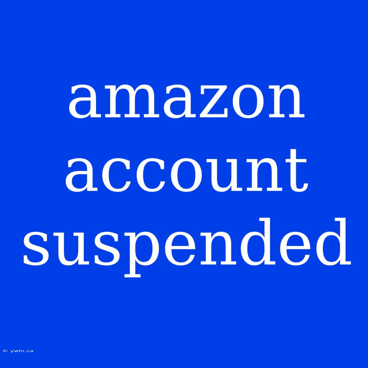 Amazon Account Suspended