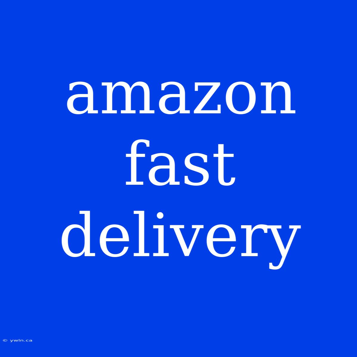 Amazon Fast Delivery