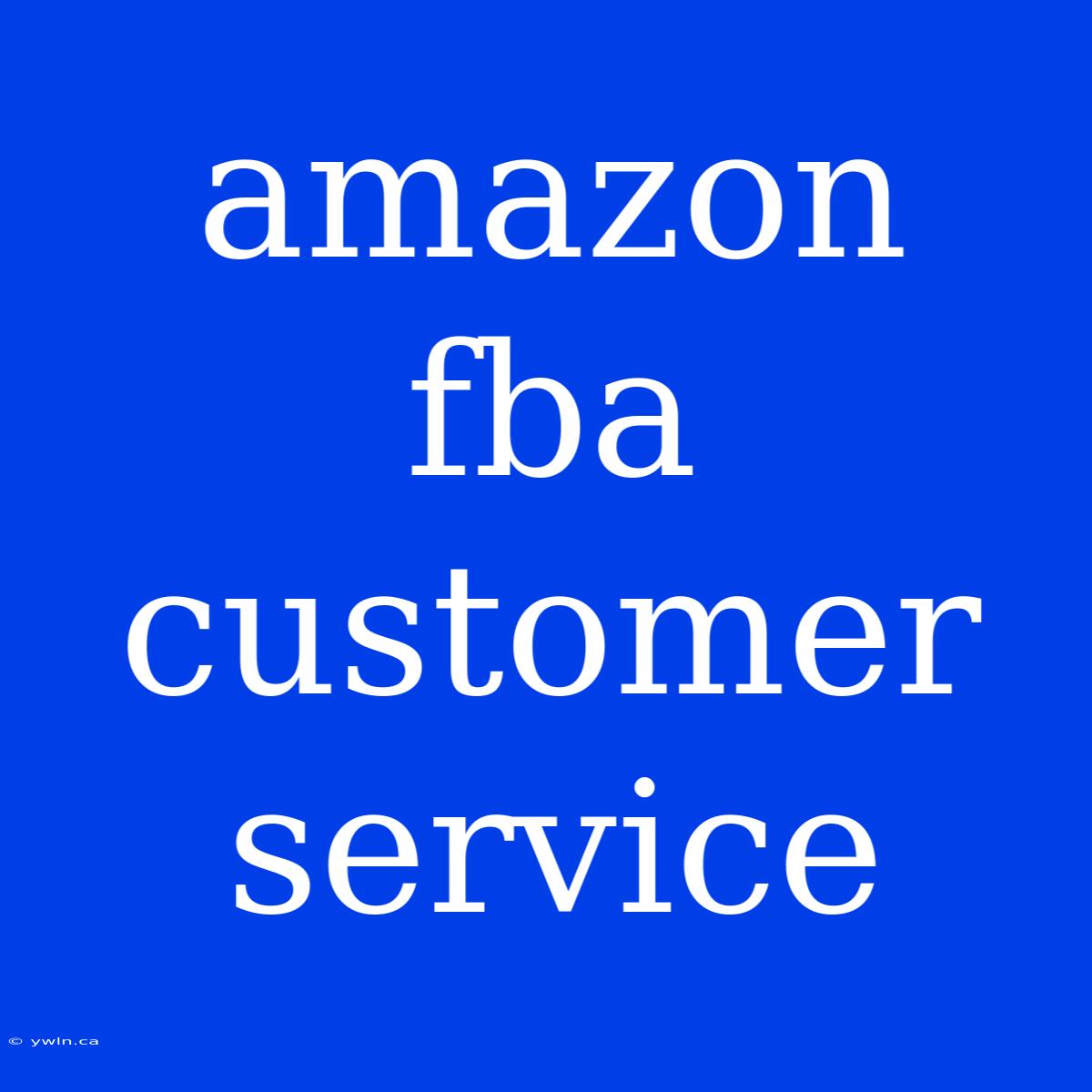 Amazon Fba Customer Service