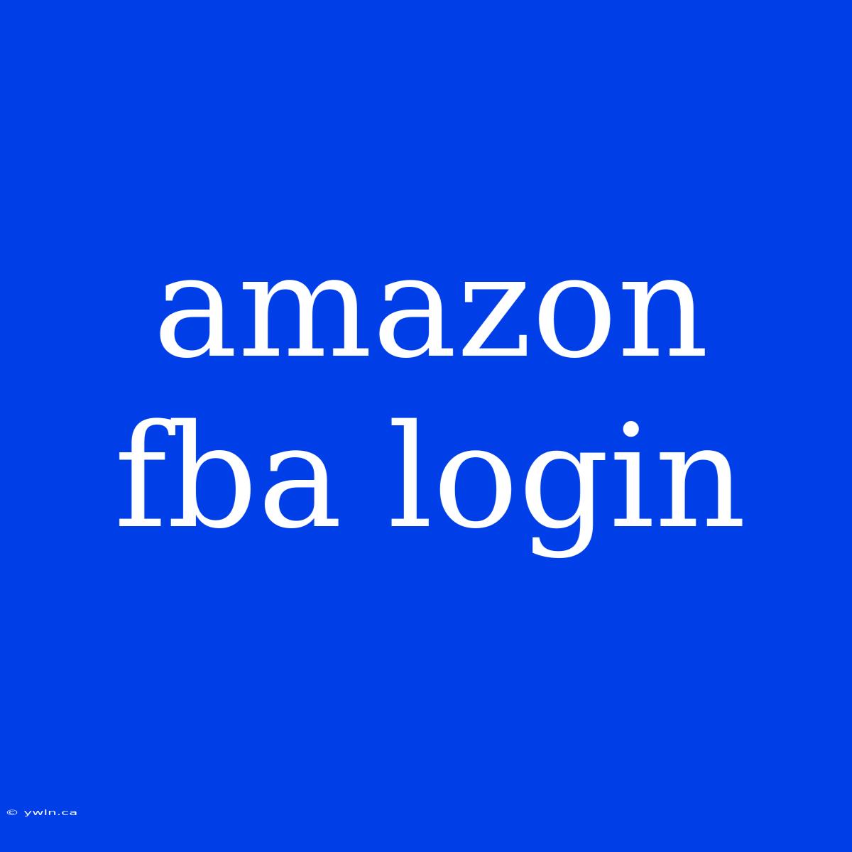 Amazon Fba Login