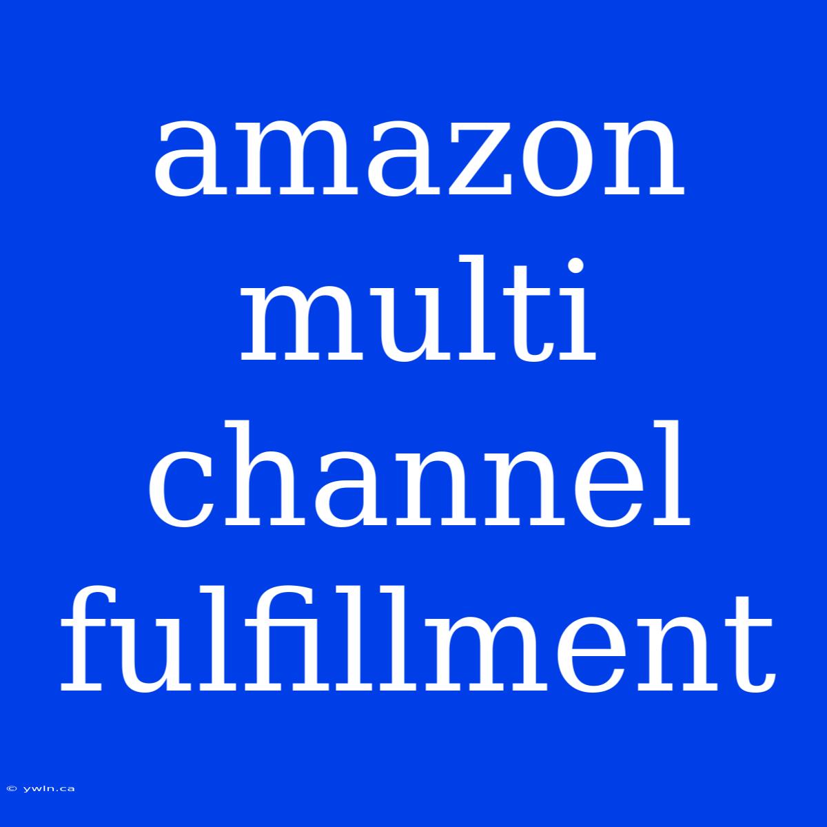 Amazon Multi Channel Fulfillment