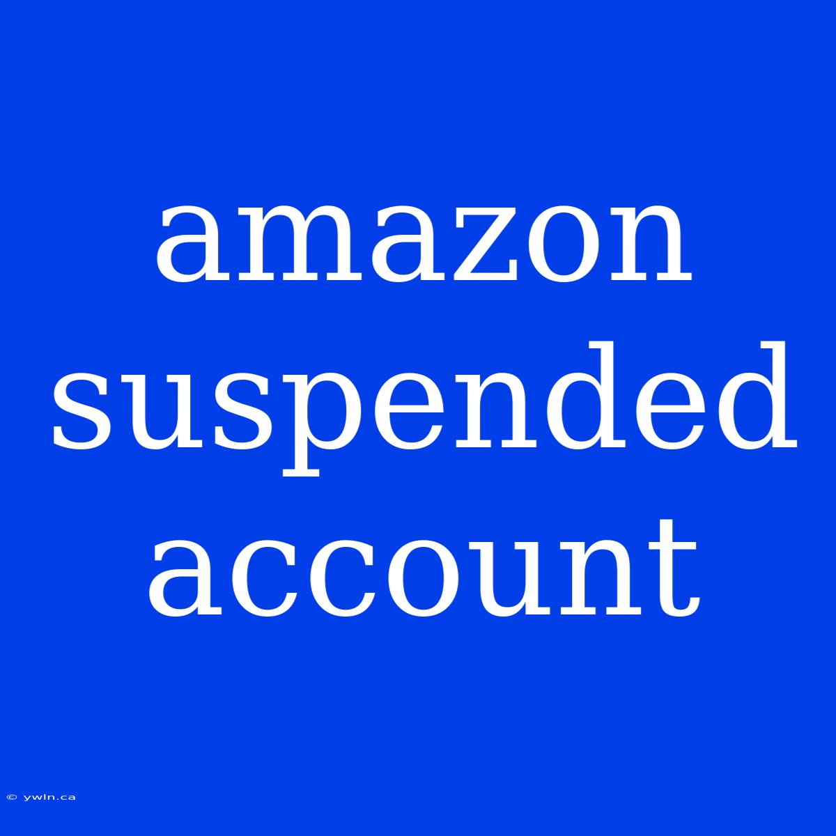 Amazon Suspended Account