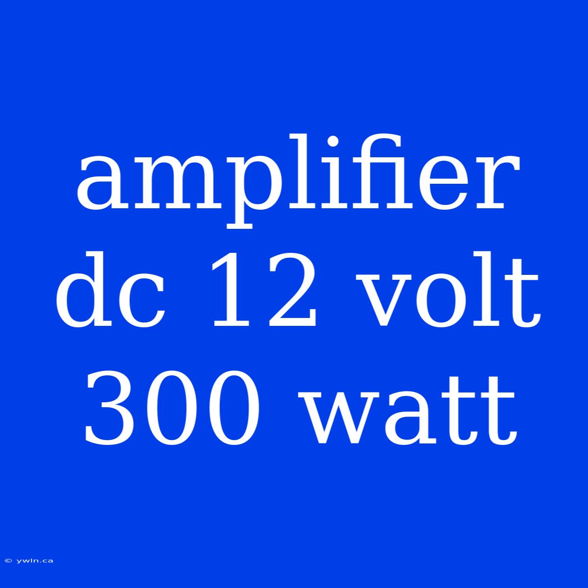 Amplifier Dc 12 Volt 300 Watt