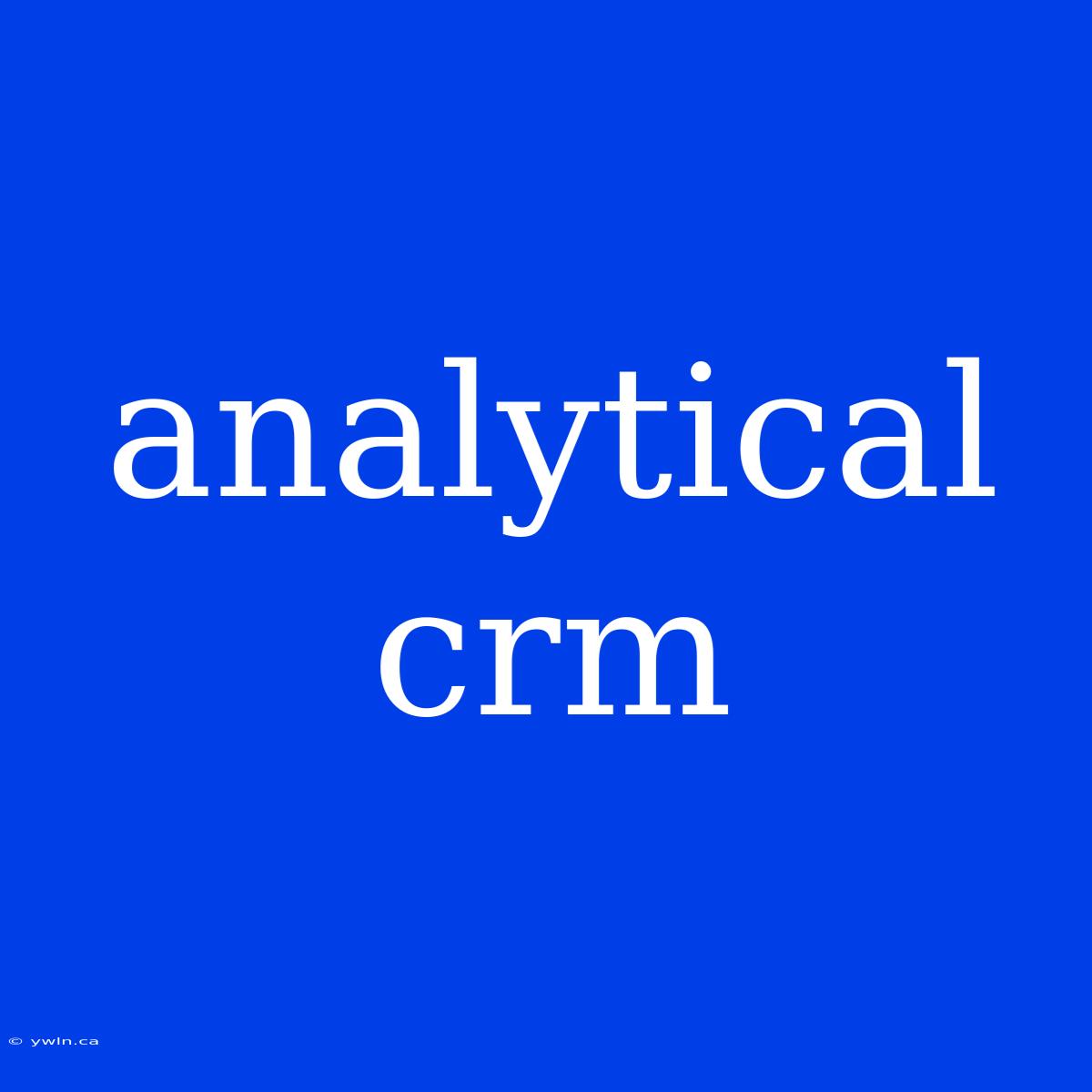 Analytical Crm