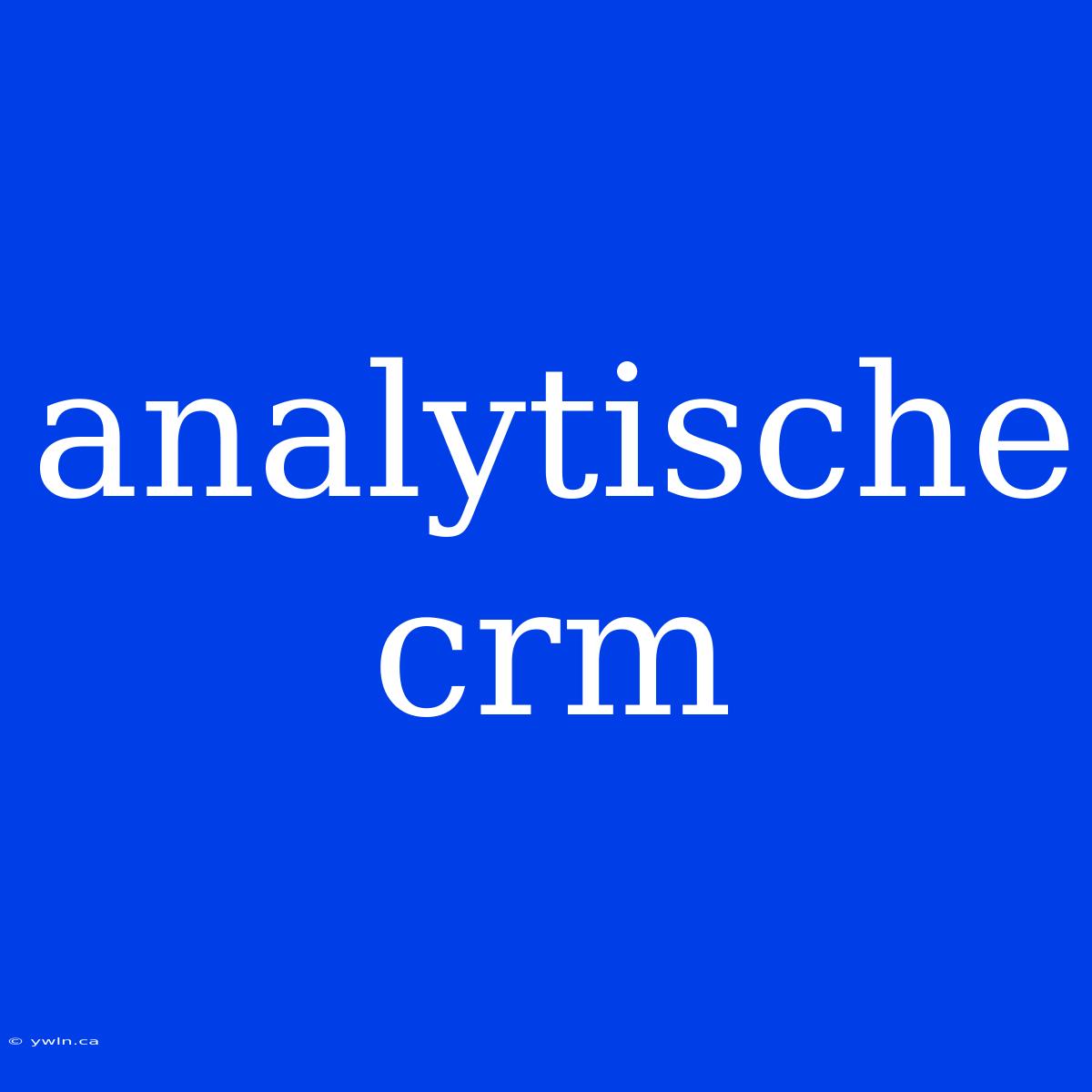 Analytische Crm