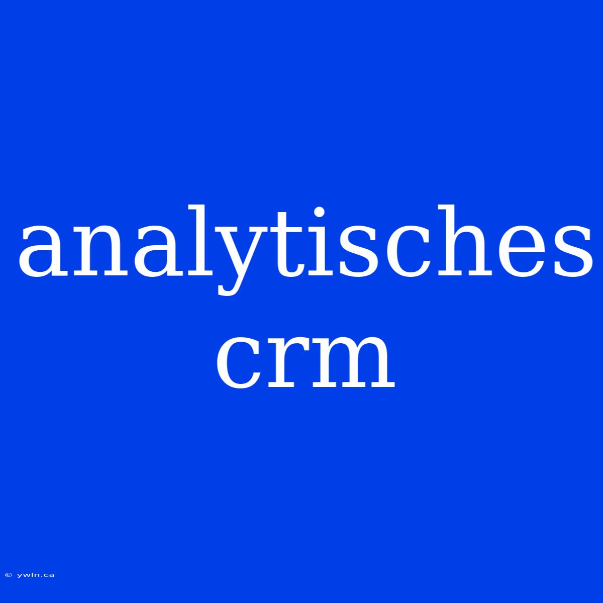 Analytisches Crm