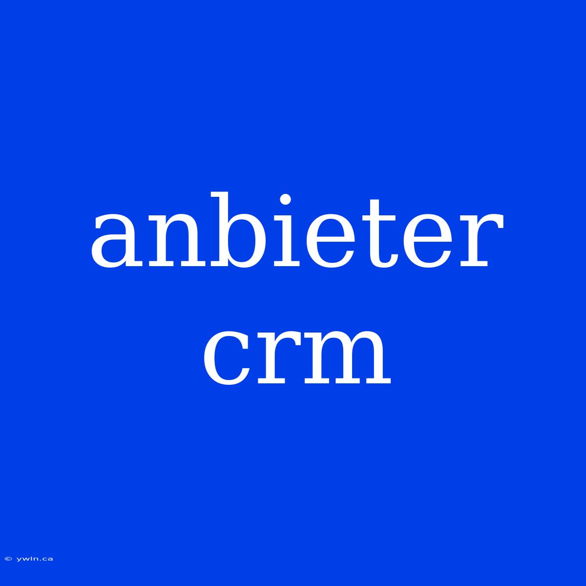 Anbieter Crm