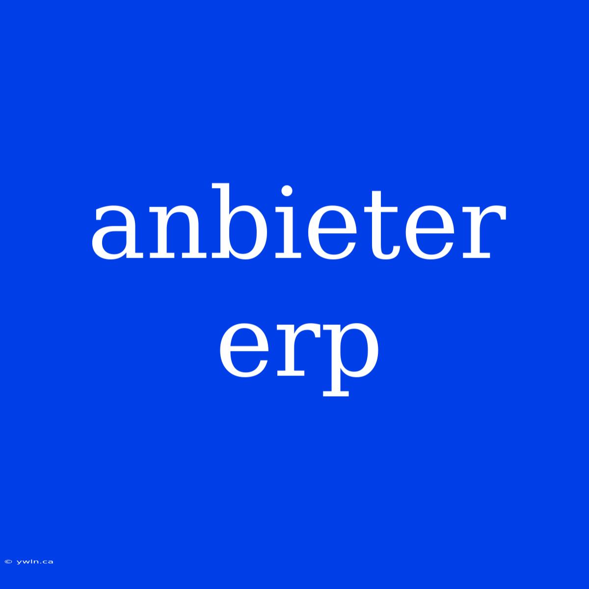 Anbieter Erp