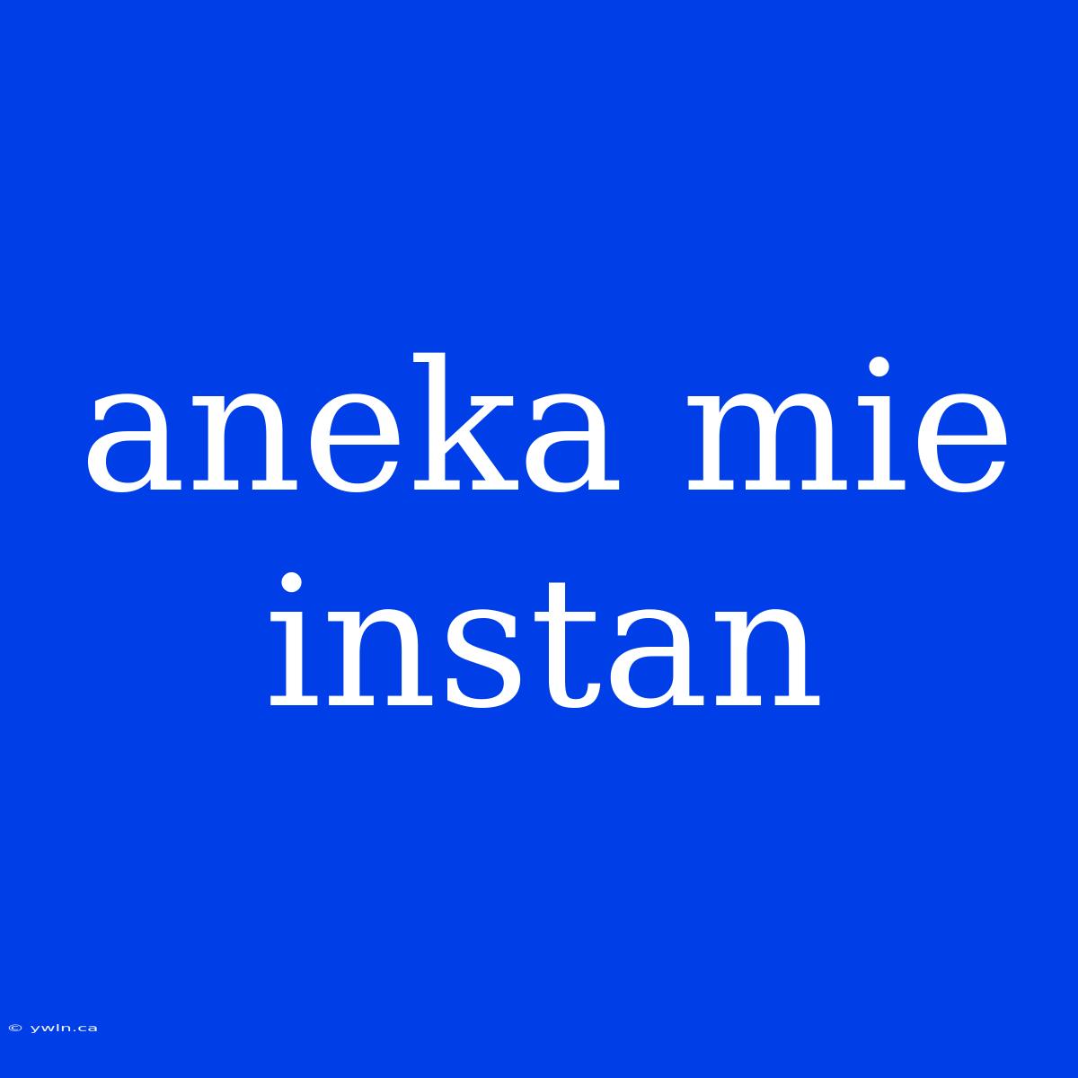 Aneka Mie Instan