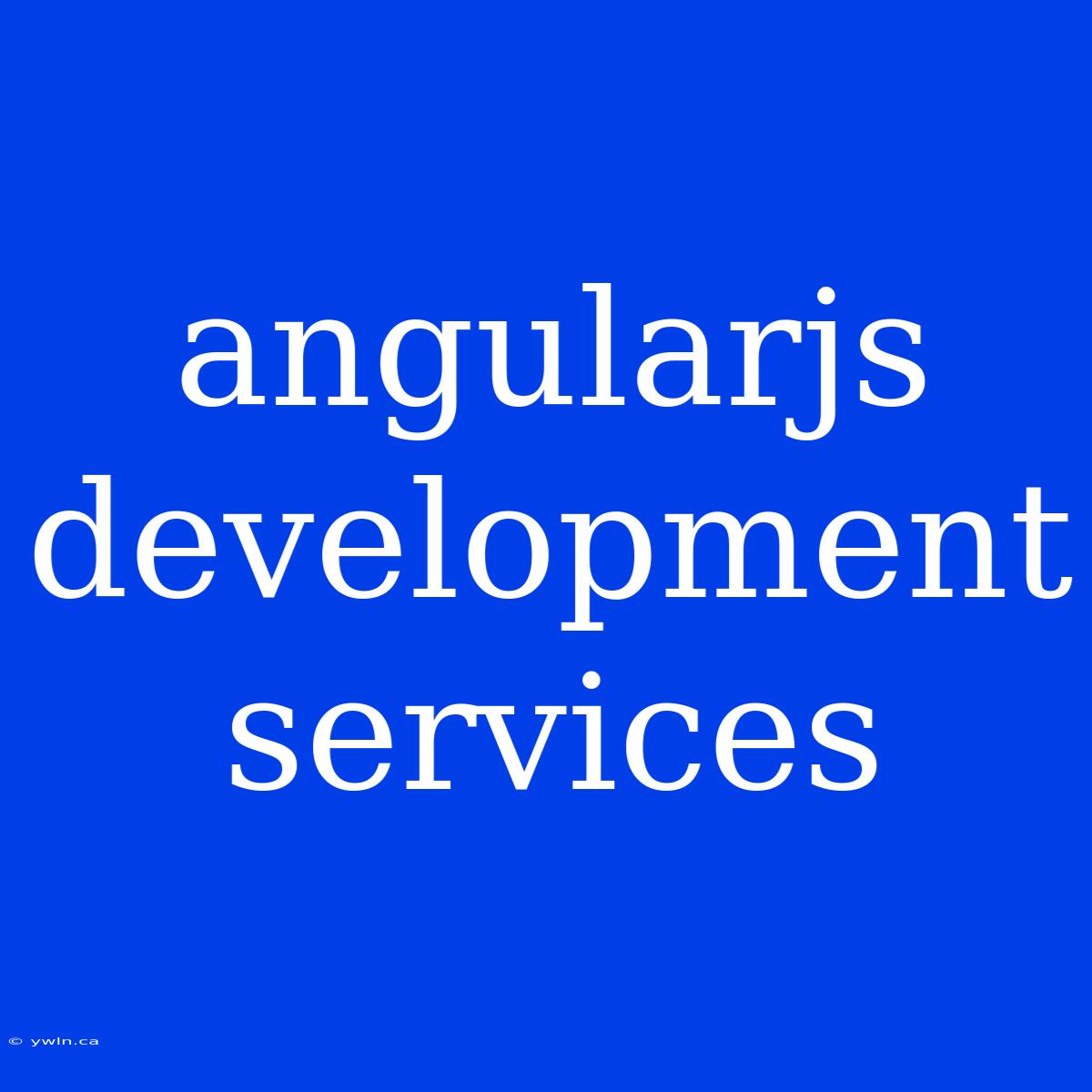 Angularjs Development Services