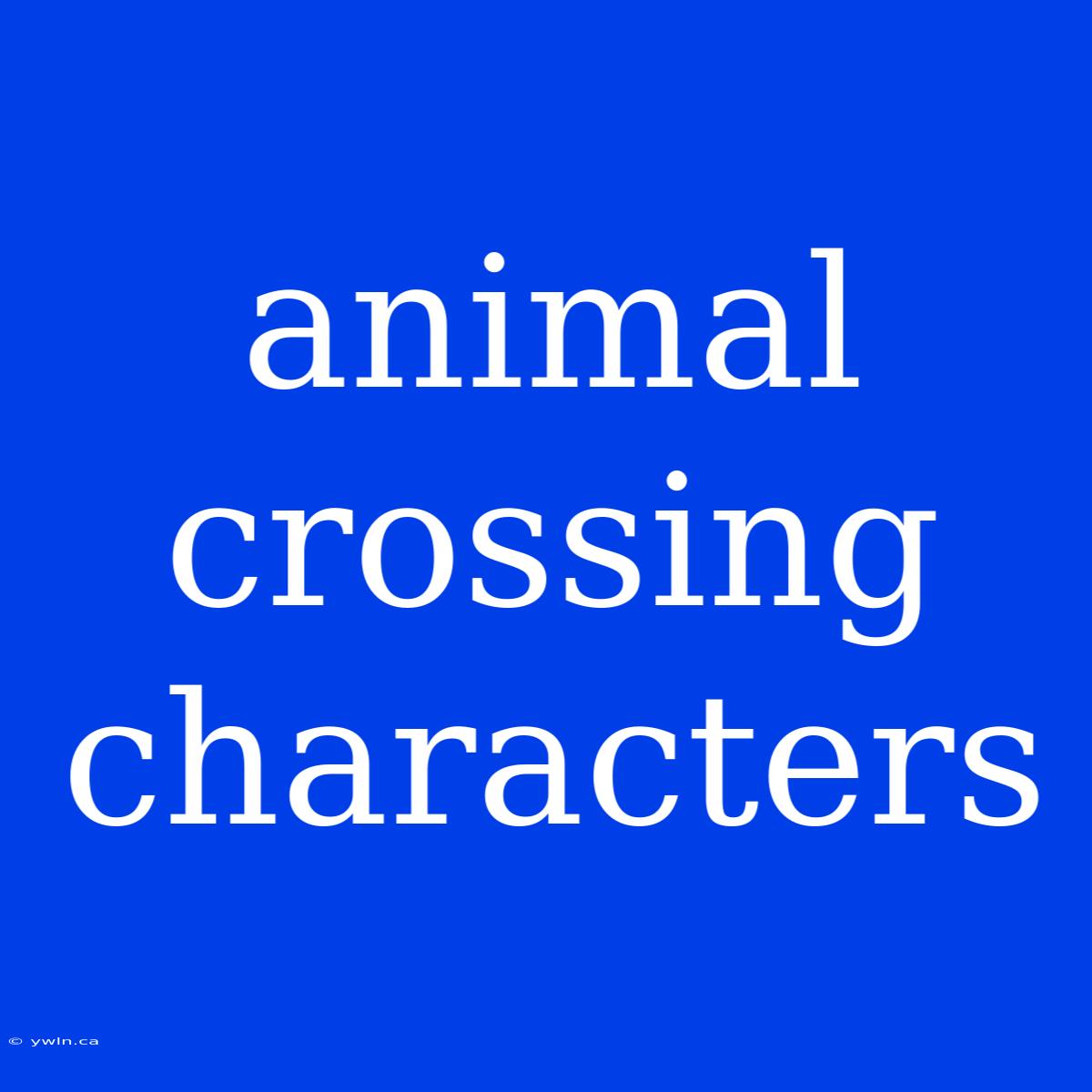 Animal Crossing Characters