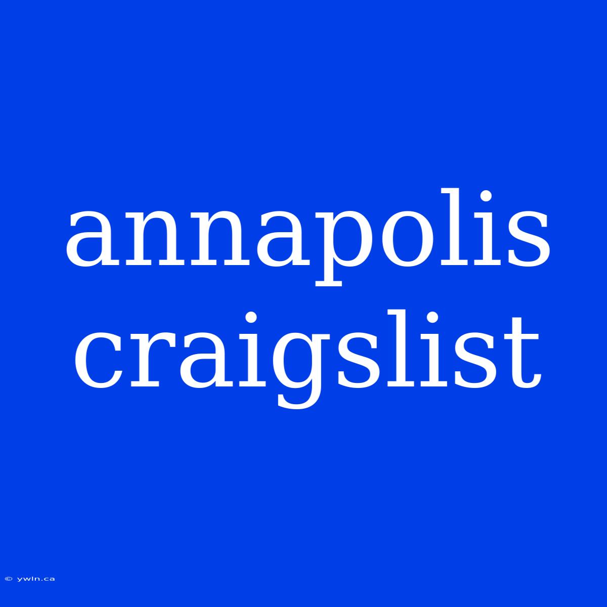 Annapolis Craigslist