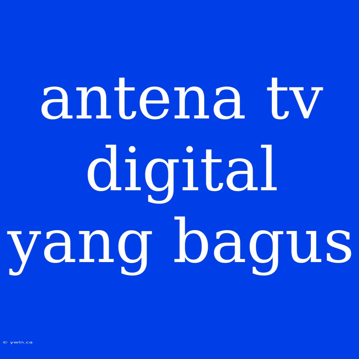 Antena Tv Digital Yang Bagus