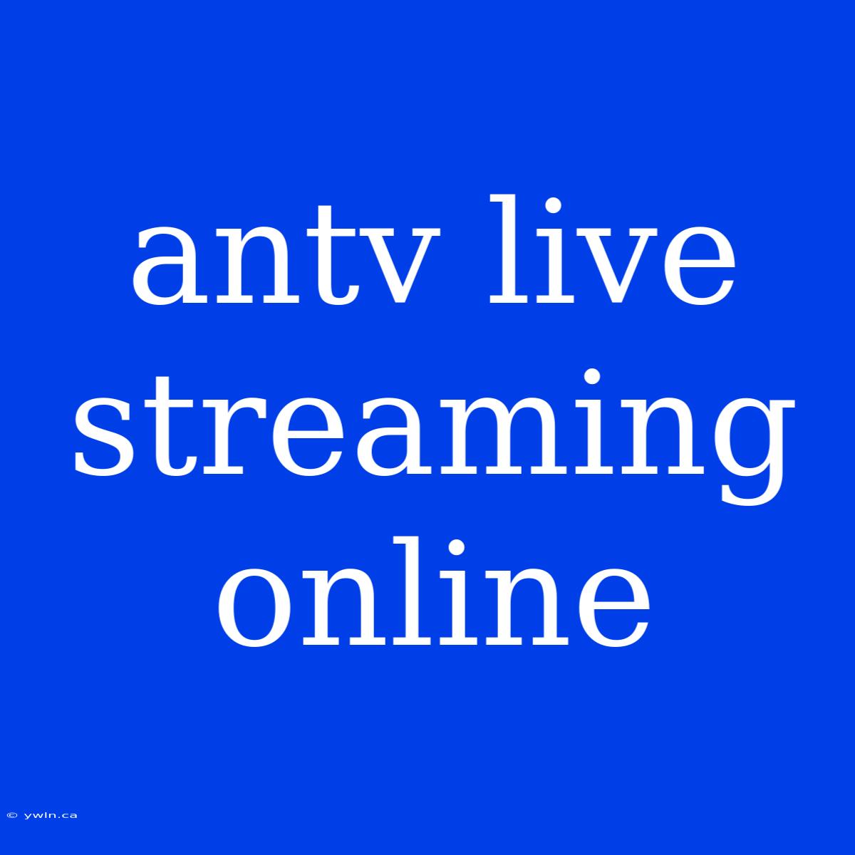 Antv Live Streaming Online