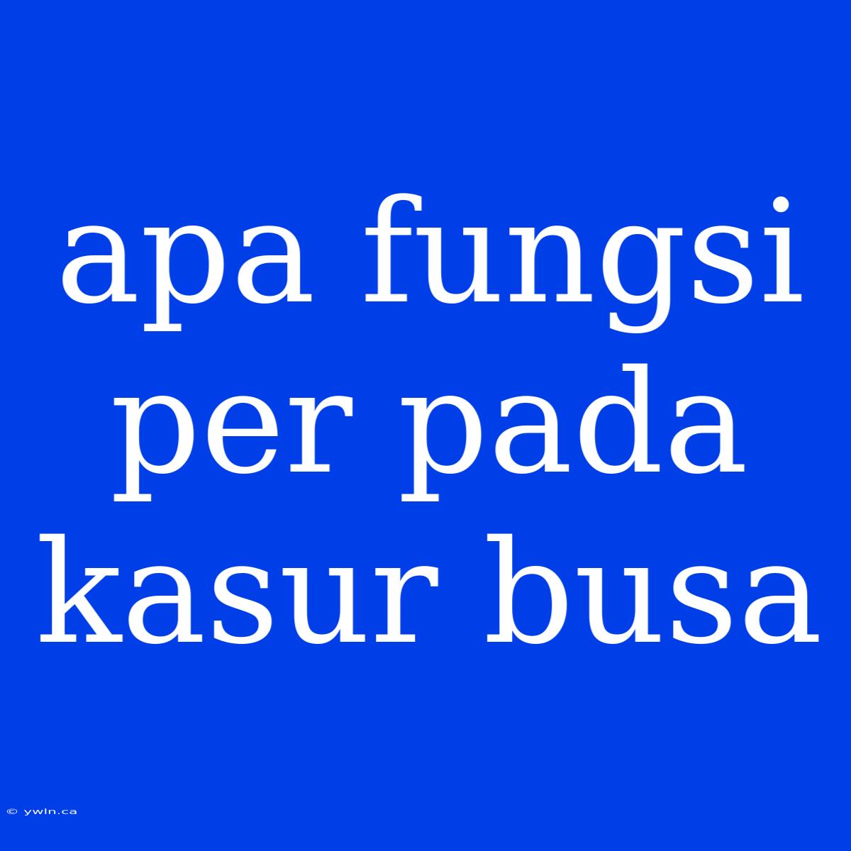 Apa Fungsi Per Pada Kasur Busa