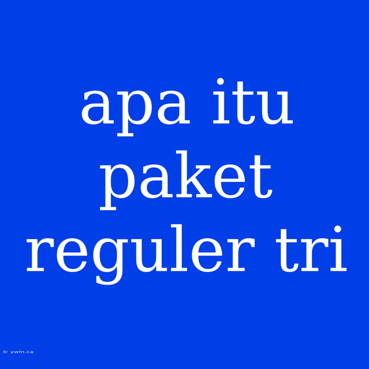 Apa Itu Paket Reguler Tri