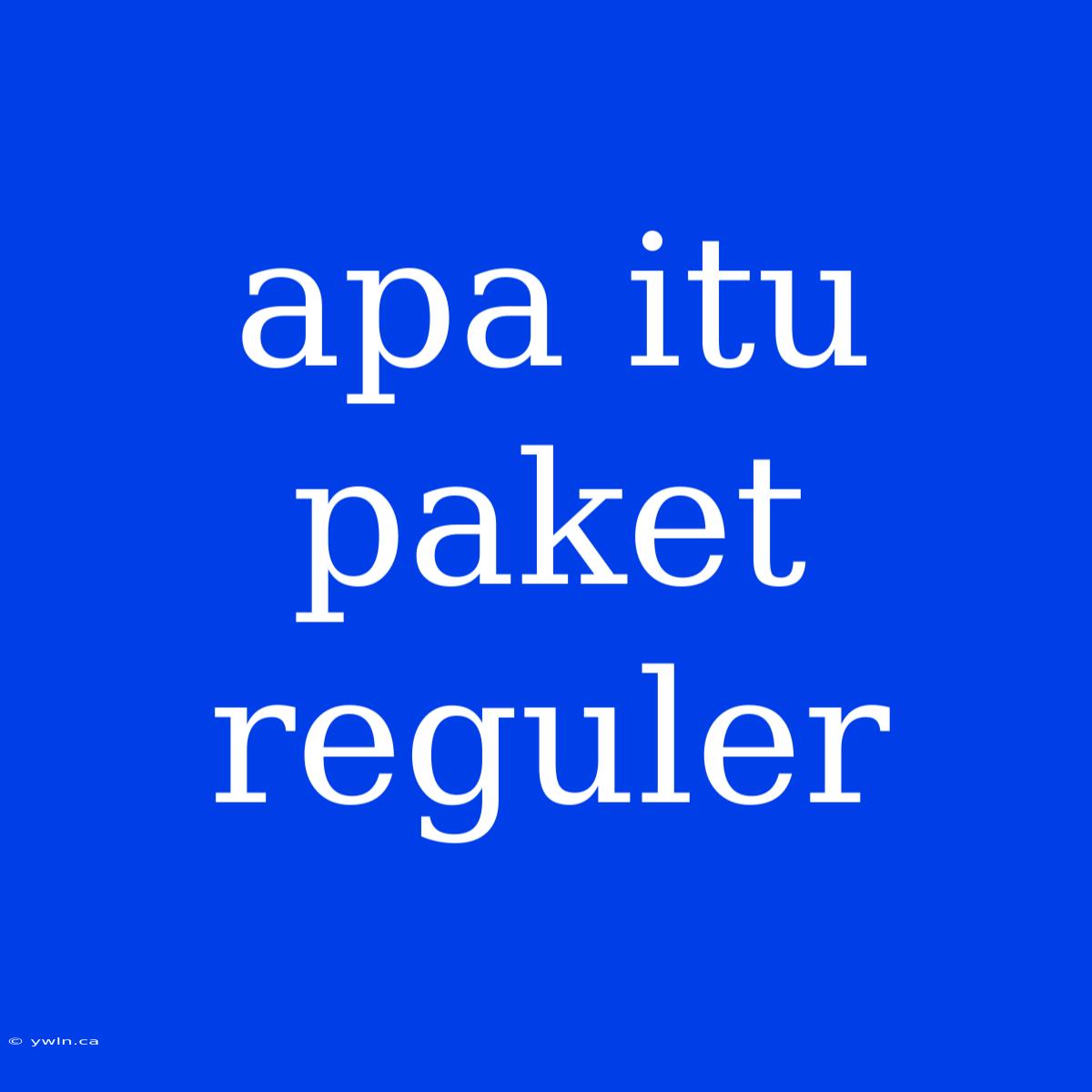 Apa Itu Paket Reguler