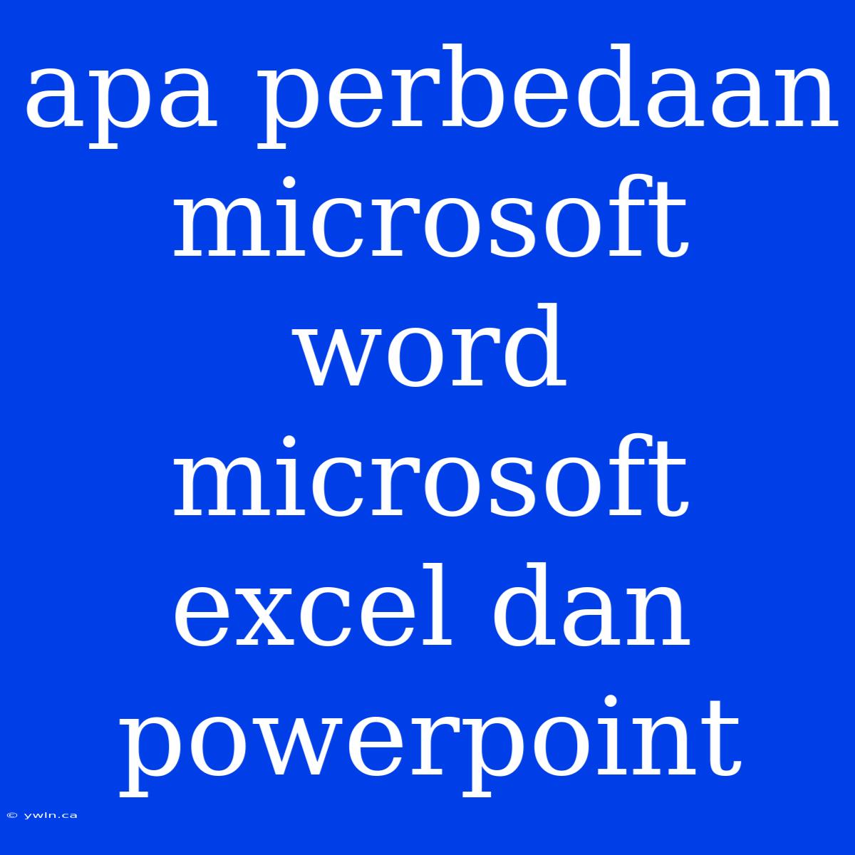 Apa Perbedaan Microsoft Word Microsoft Excel Dan Powerpoint