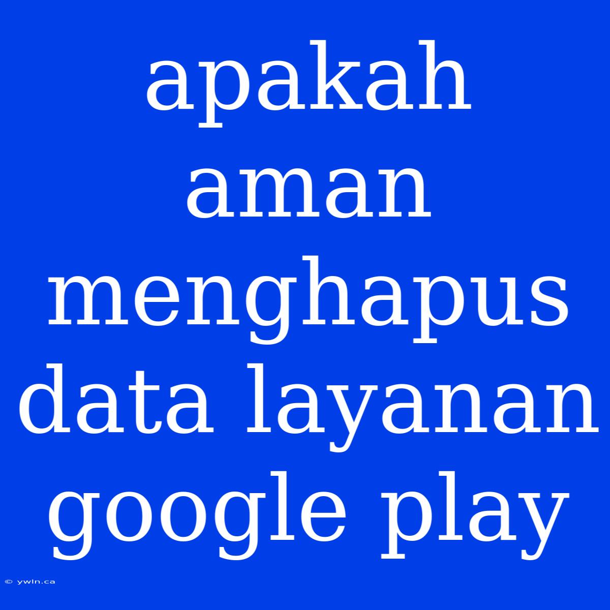 Apakah Aman Menghapus Data Layanan Google Play