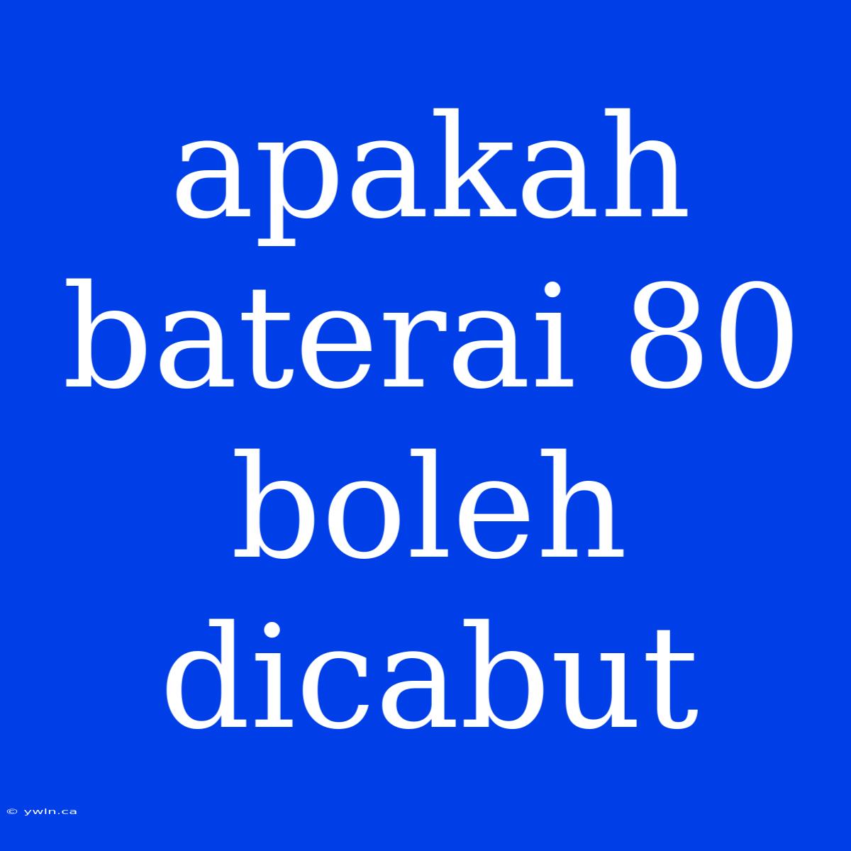 Apakah Baterai 80 Boleh Dicabut