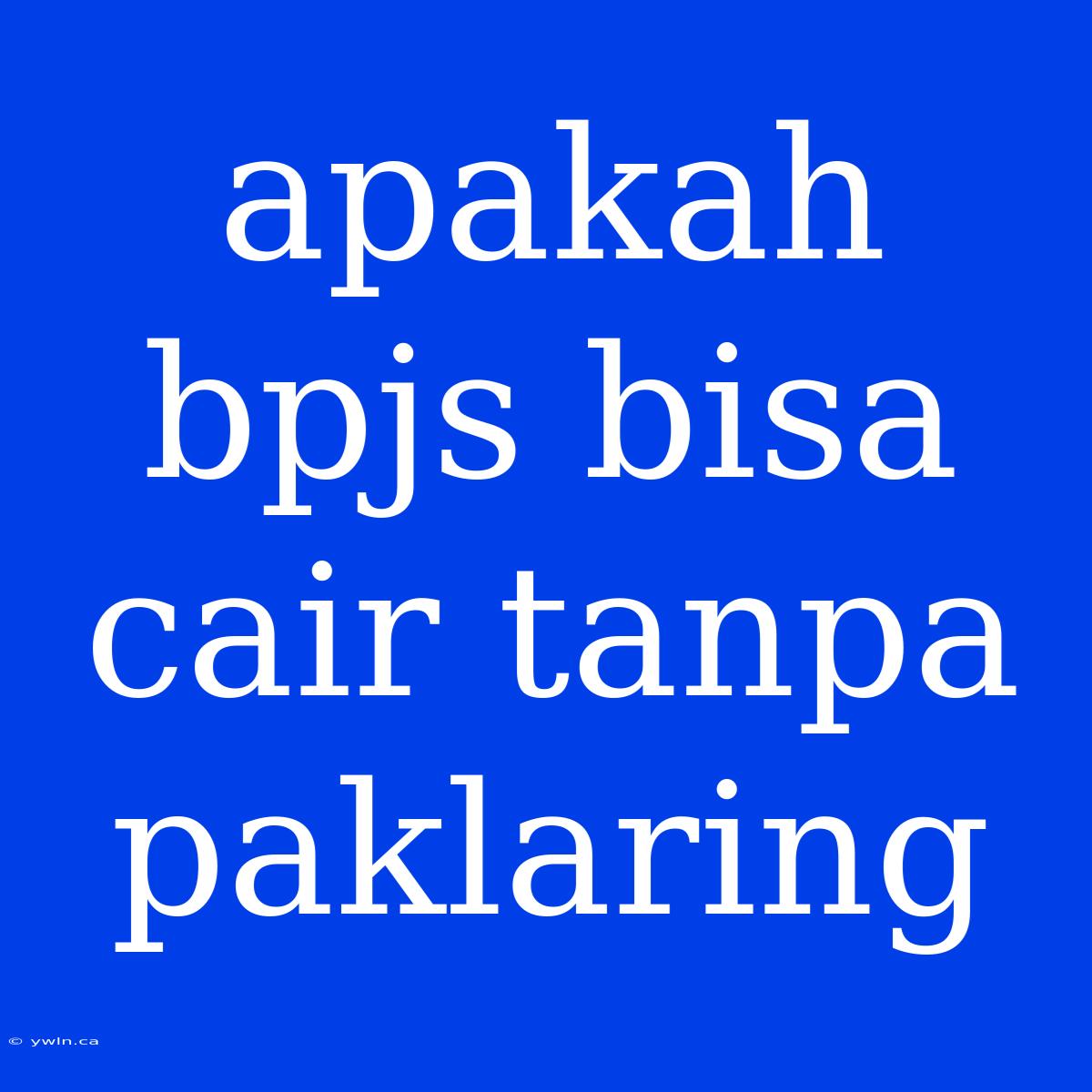 Apakah Bpjs Bisa Cair Tanpa Paklaring