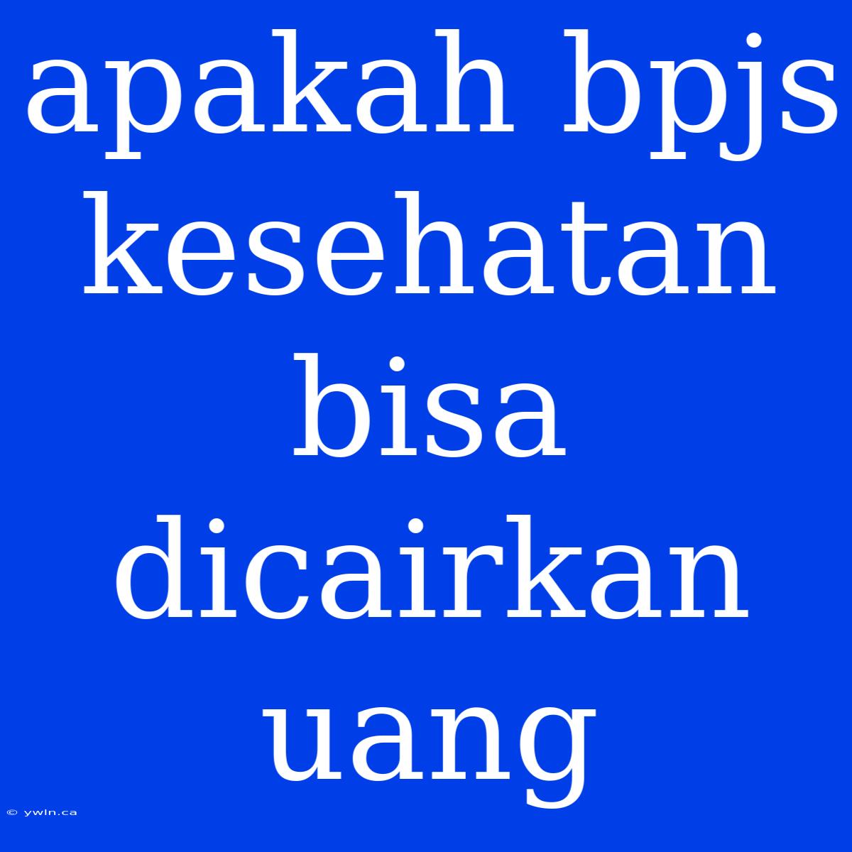 Apakah Bpjs Kesehatan Bisa Dicairkan Uang