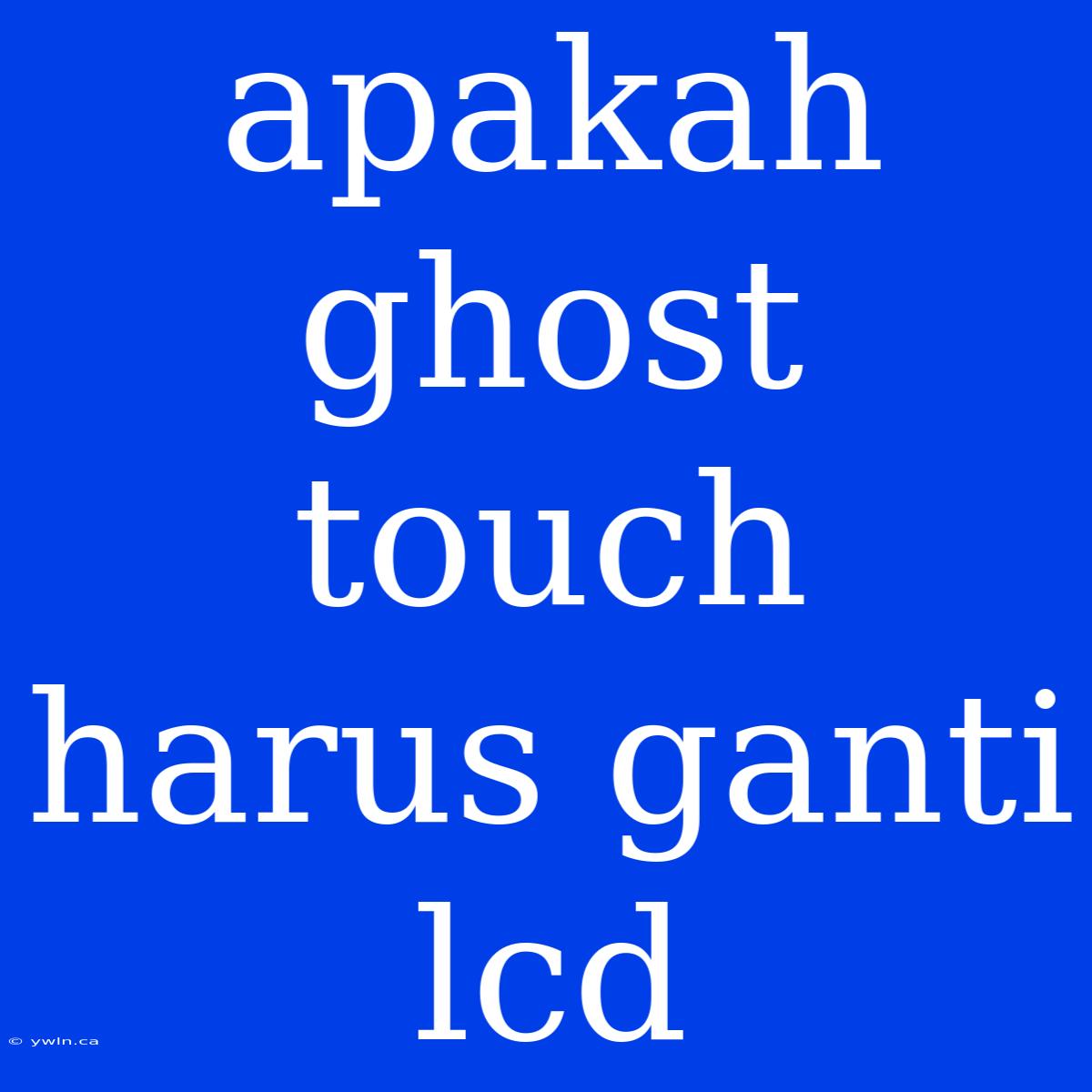 Apakah Ghost Touch Harus Ganti Lcd