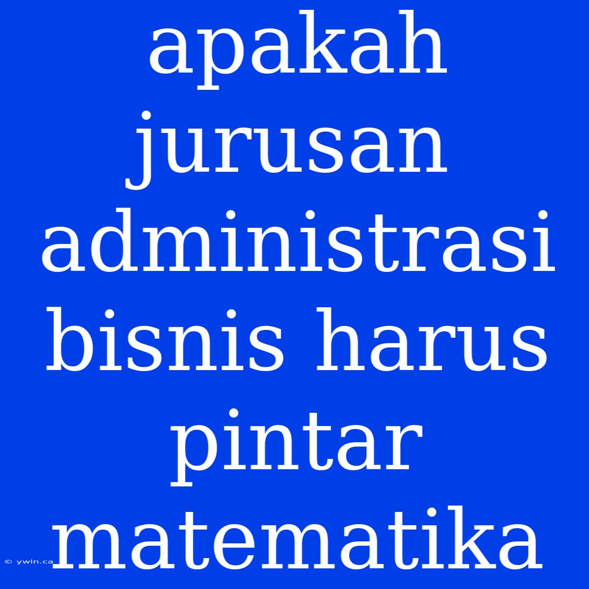 Apakah Jurusan Administrasi Bisnis Harus Pintar Matematika