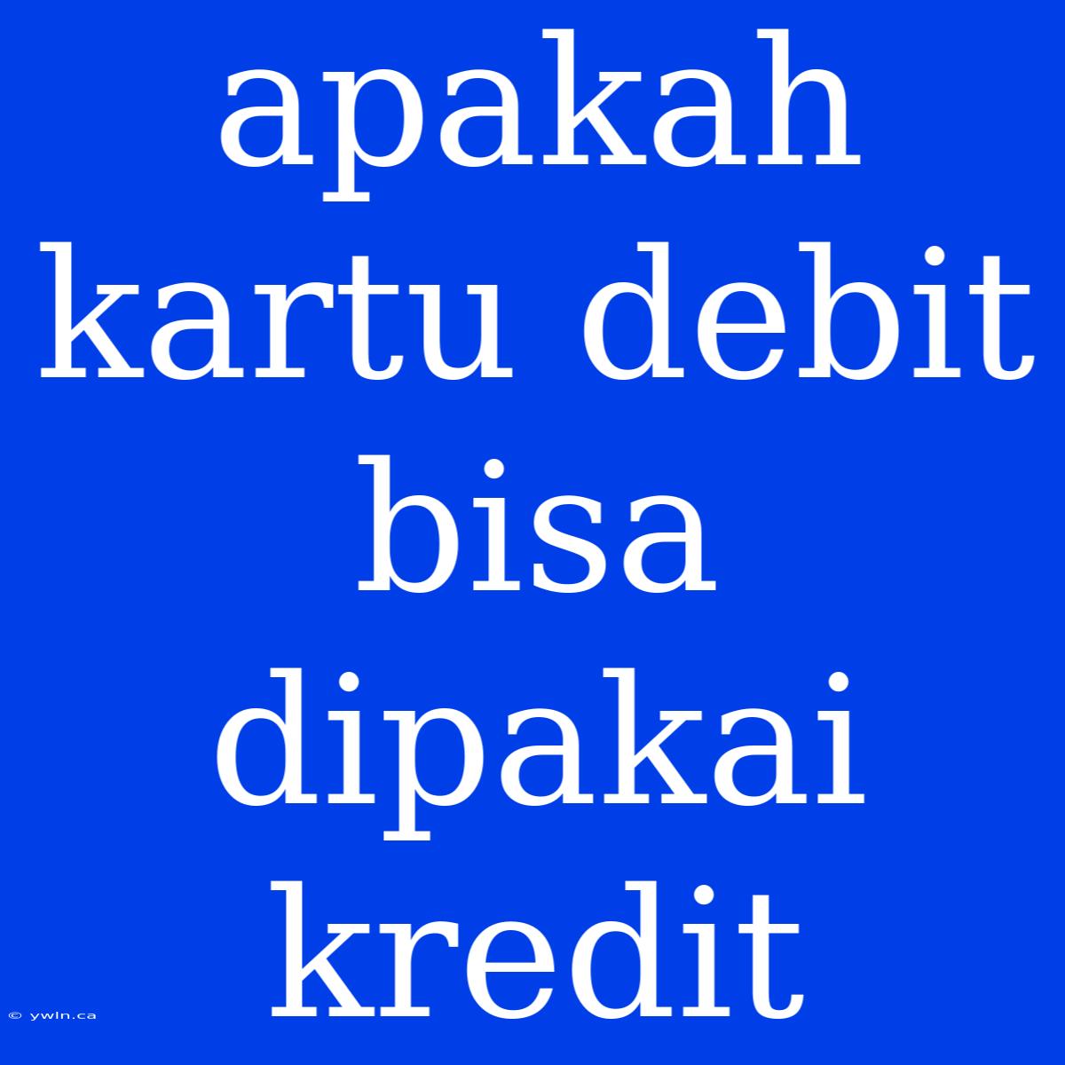 Apakah Kartu Debit Bisa Dipakai Kredit