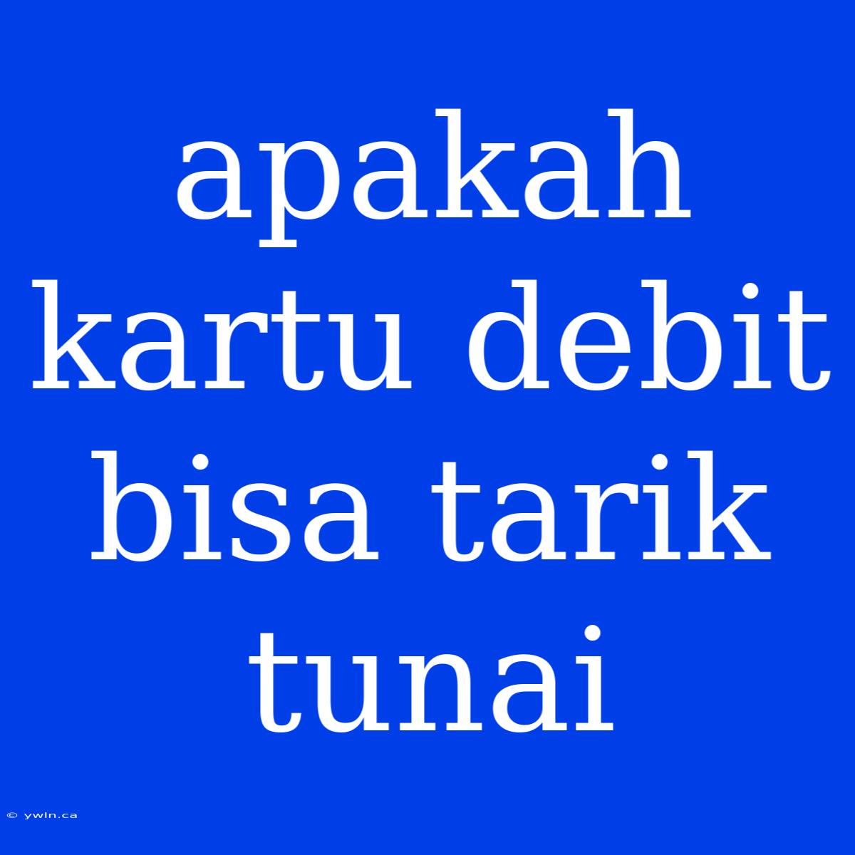 Apakah Kartu Debit Bisa Tarik Tunai