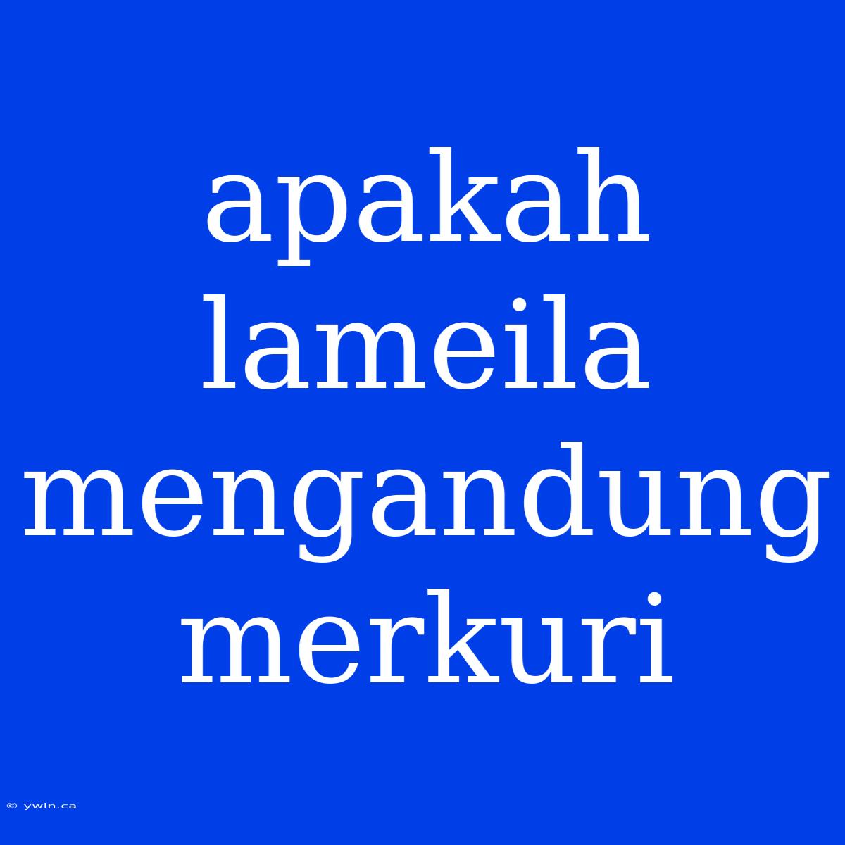 Apakah Lameila Mengandung Merkuri