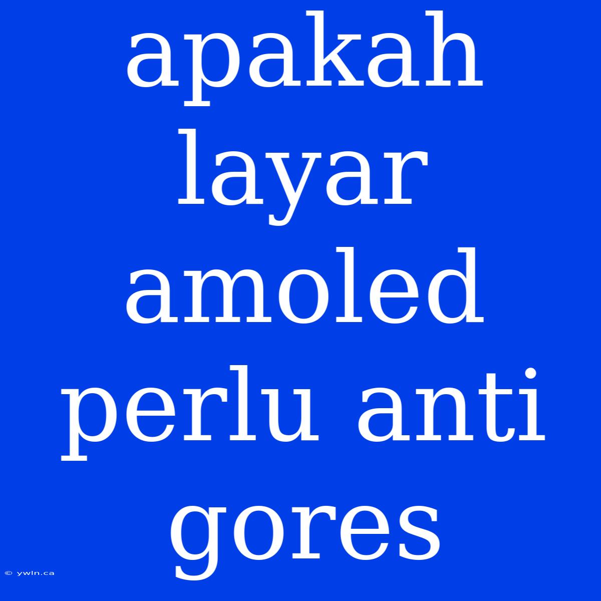 Apakah Layar Amoled Perlu Anti Gores