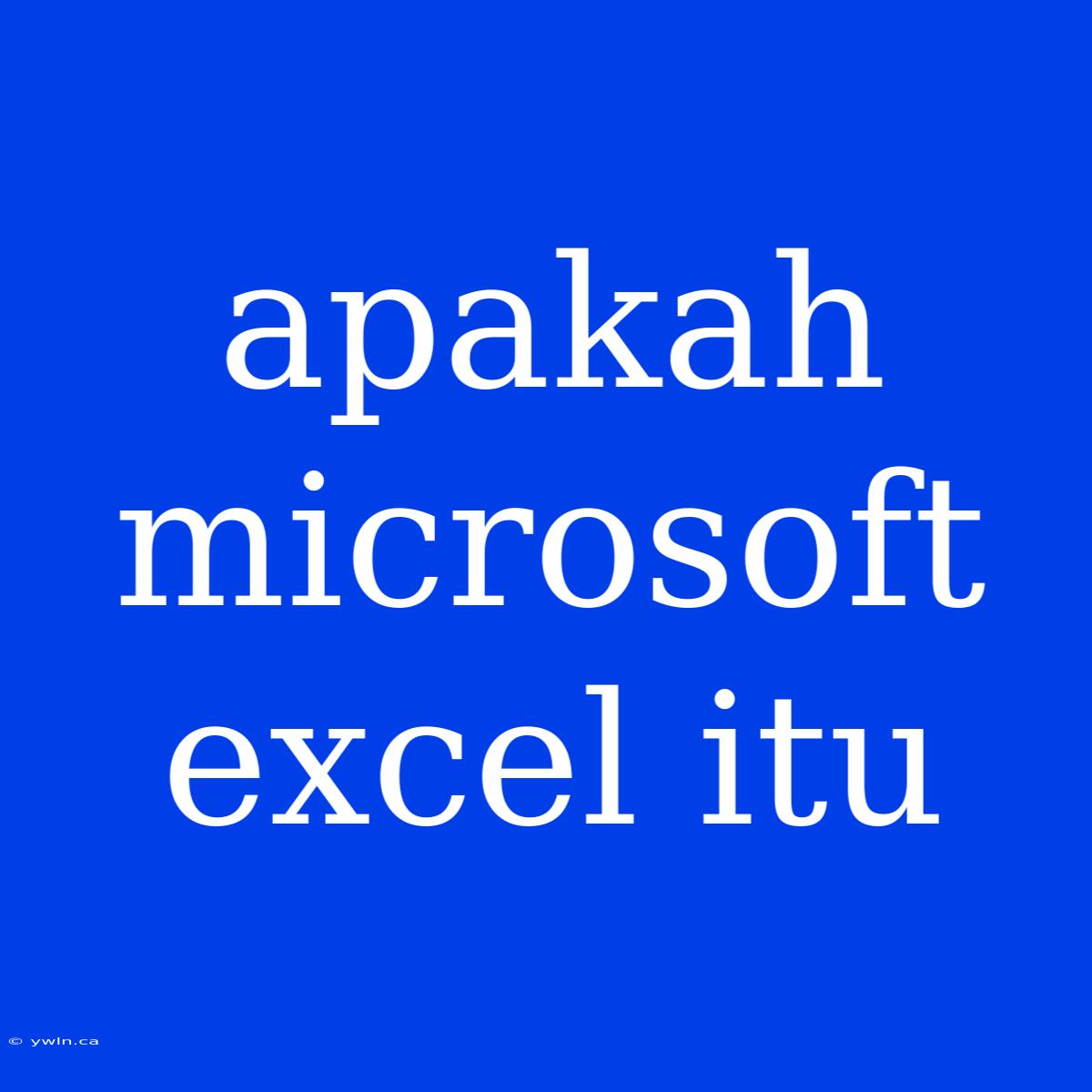 Apakah Microsoft Excel Itu