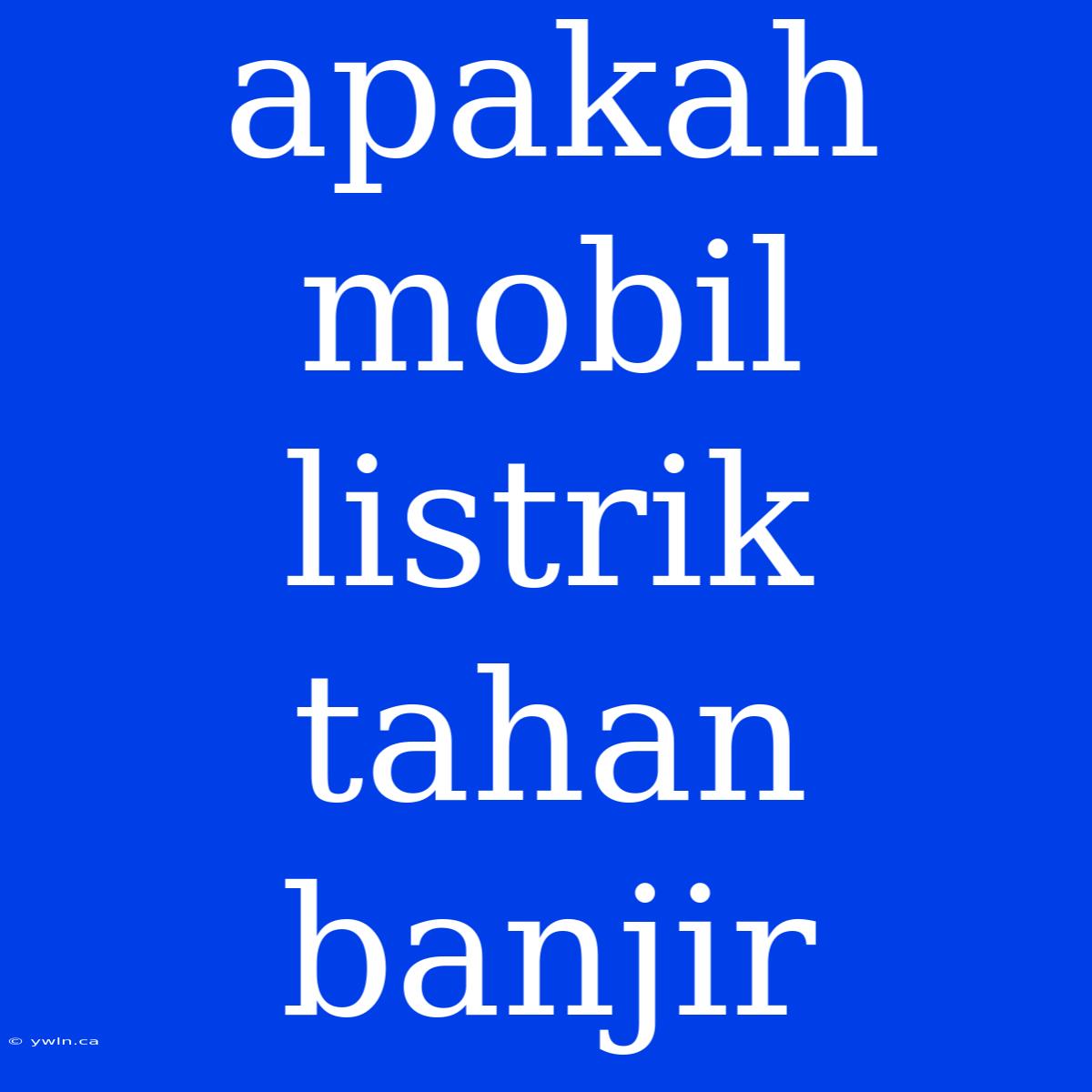 Apakah Mobil Listrik Tahan Banjir