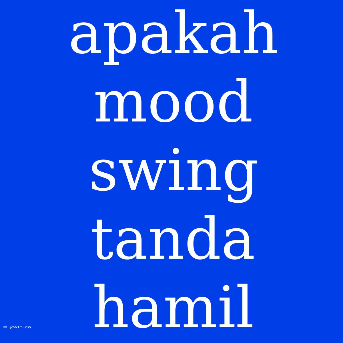 Apakah Mood Swing Tanda Hamil