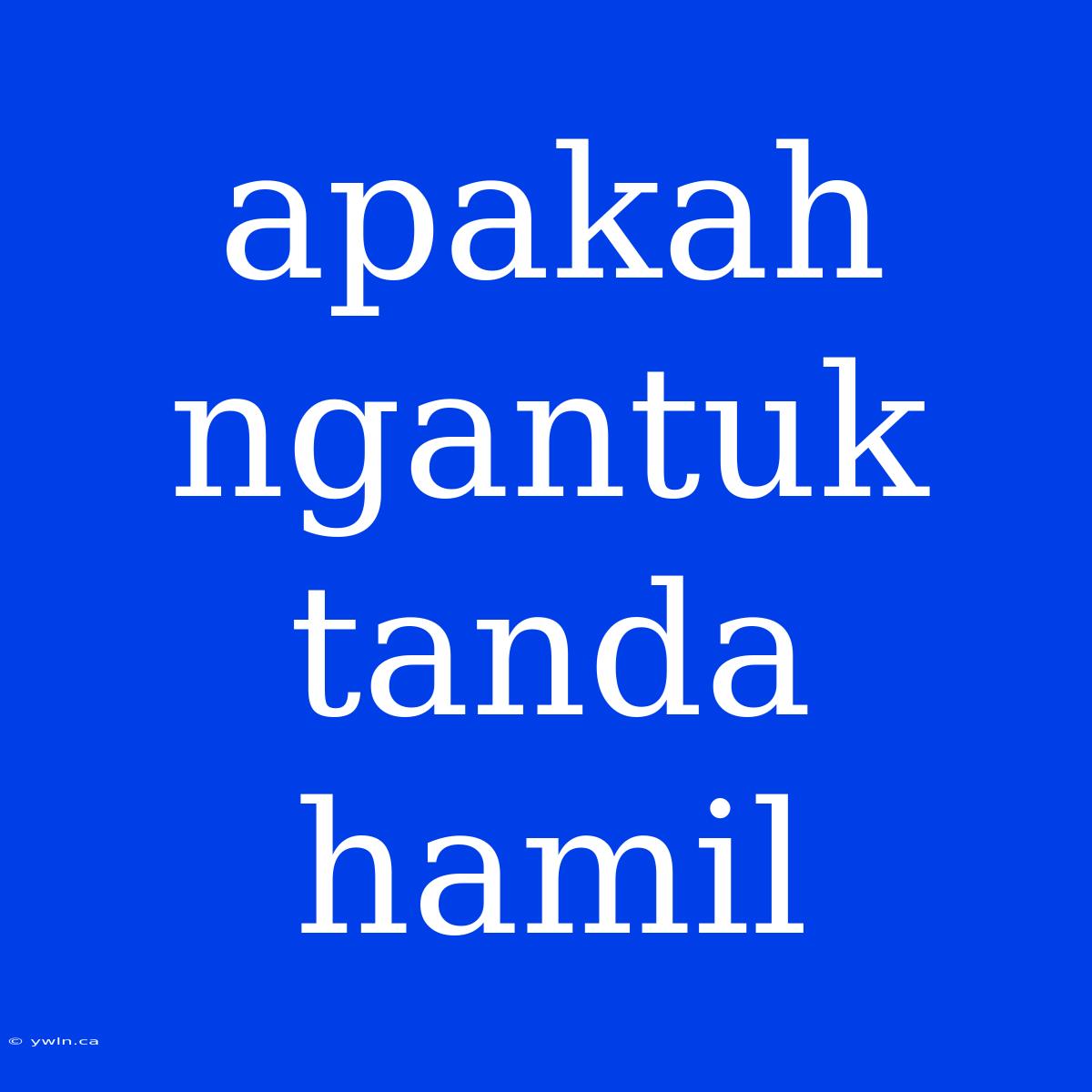 Apakah Ngantuk Tanda Hamil