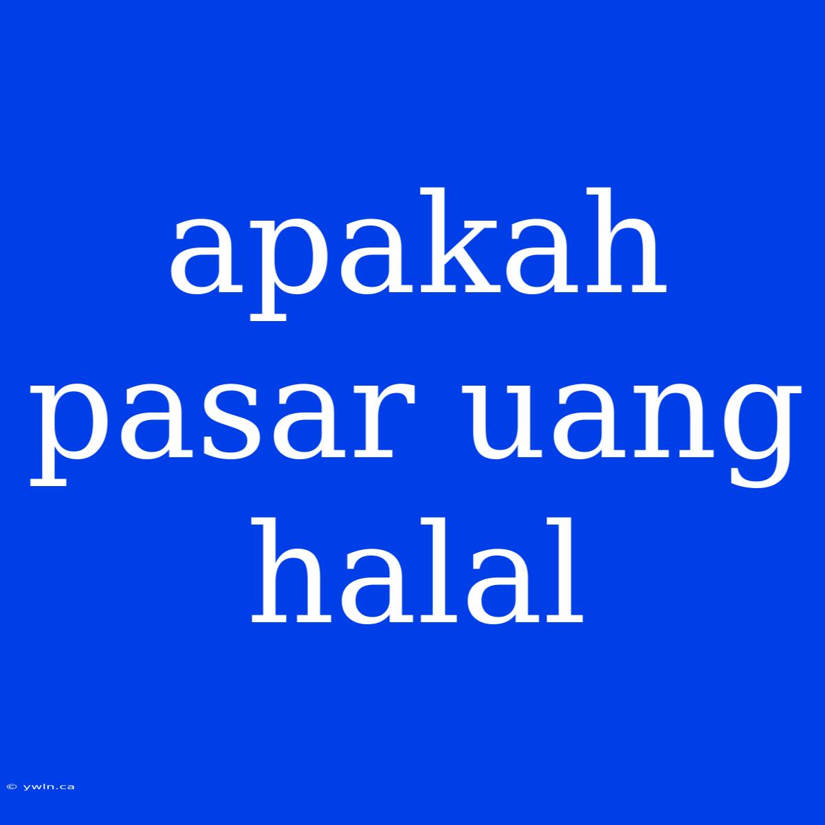 Apakah Pasar Uang Halal