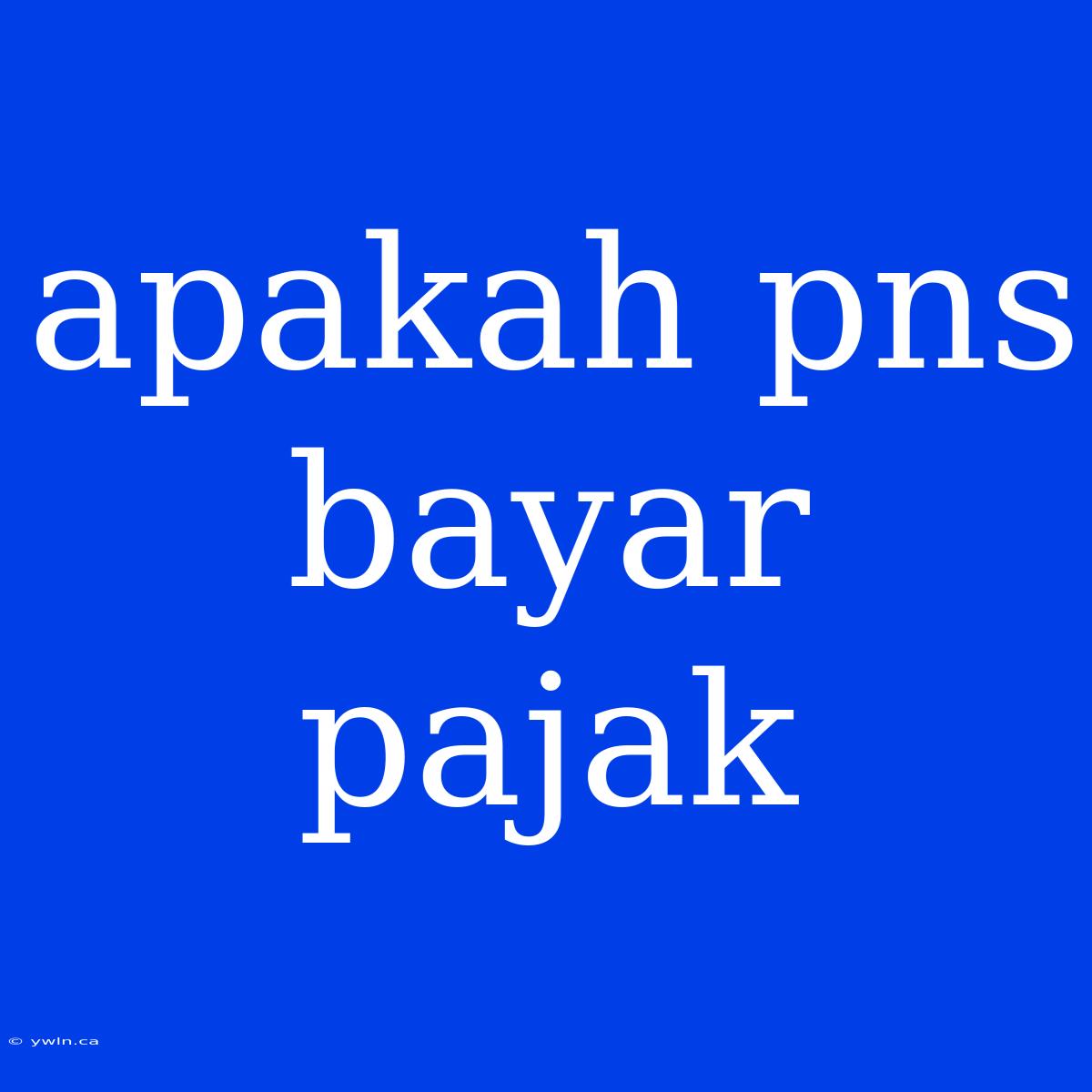 Apakah Pns Bayar Pajak