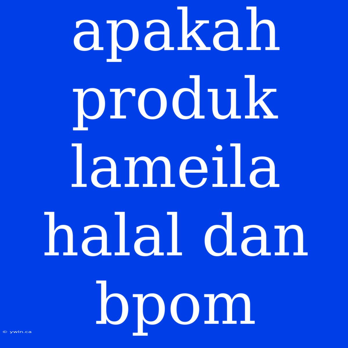 Apakah Produk Lameila Halal Dan Bpom