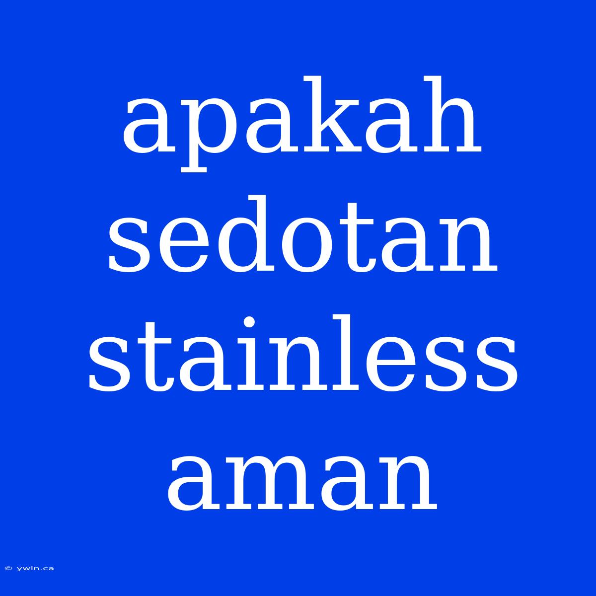 Apakah Sedotan Stainless Aman