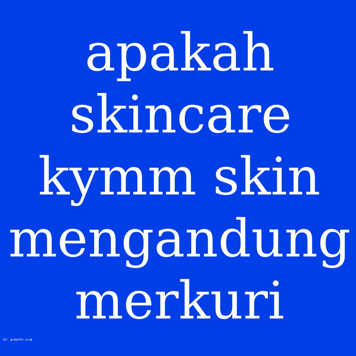 Apakah Skincare Kymm Skin Mengandung Merkuri