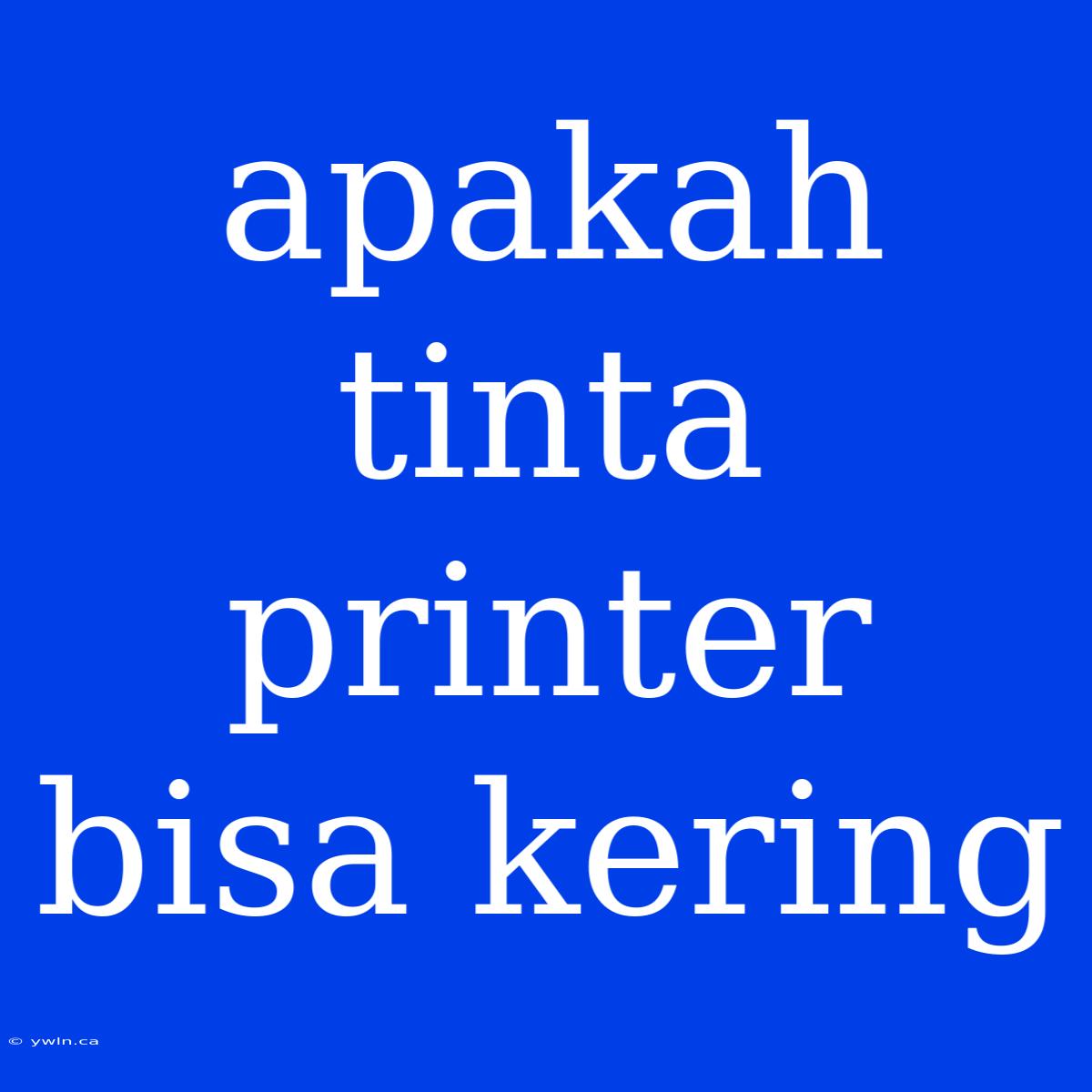 Apakah Tinta Printer Bisa Kering