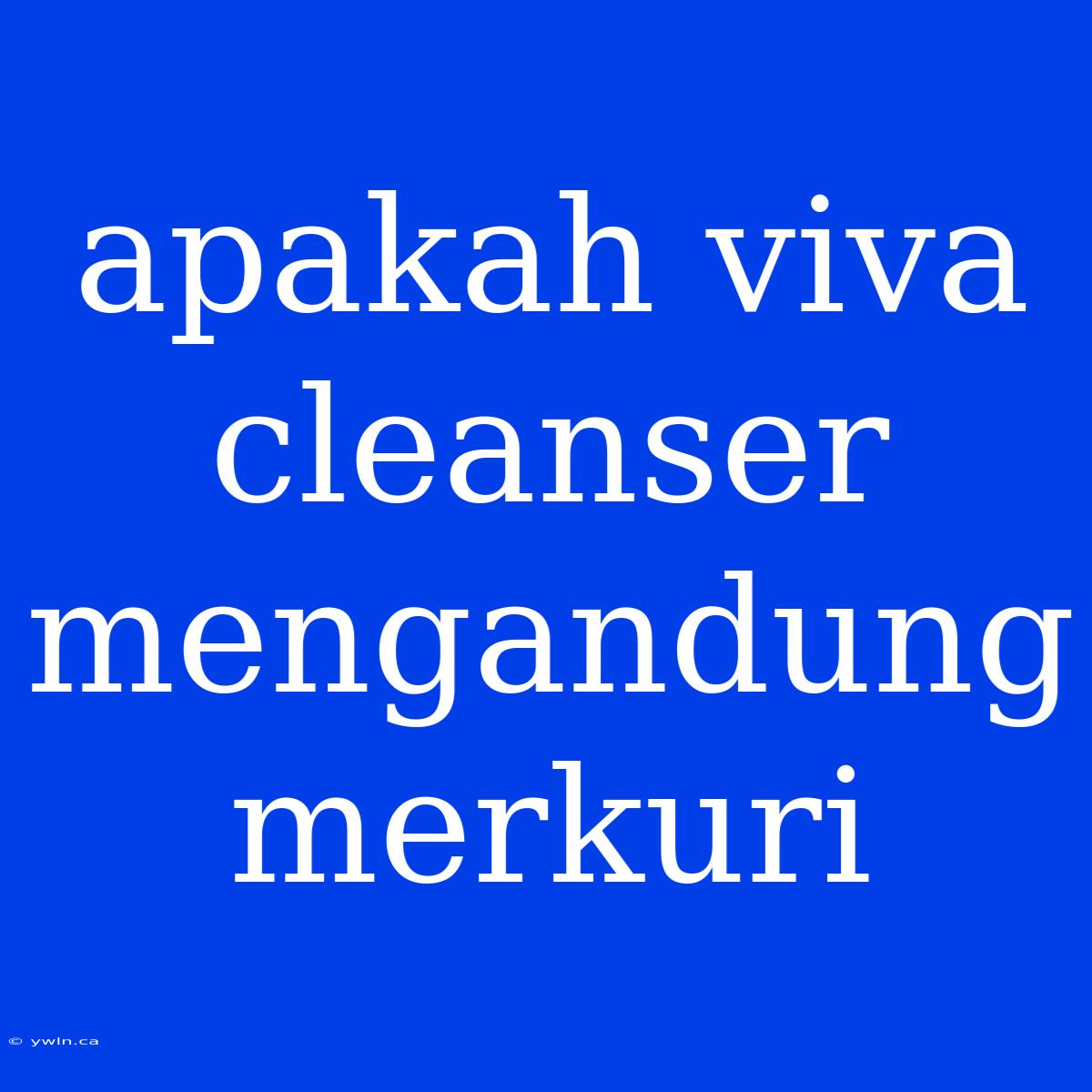 Apakah Viva Cleanser Mengandung Merkuri