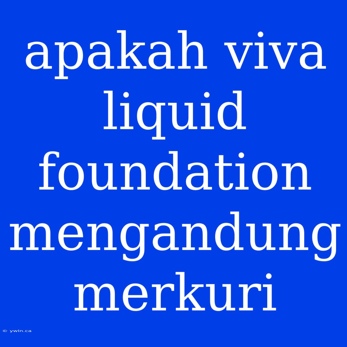 Apakah Viva Liquid Foundation Mengandung Merkuri