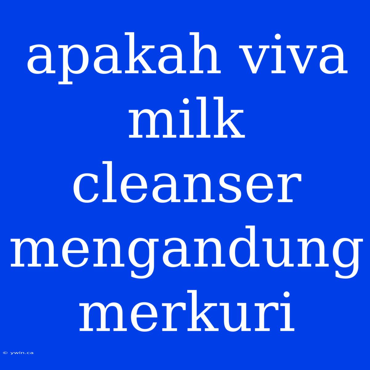 Apakah Viva Milk Cleanser Mengandung Merkuri