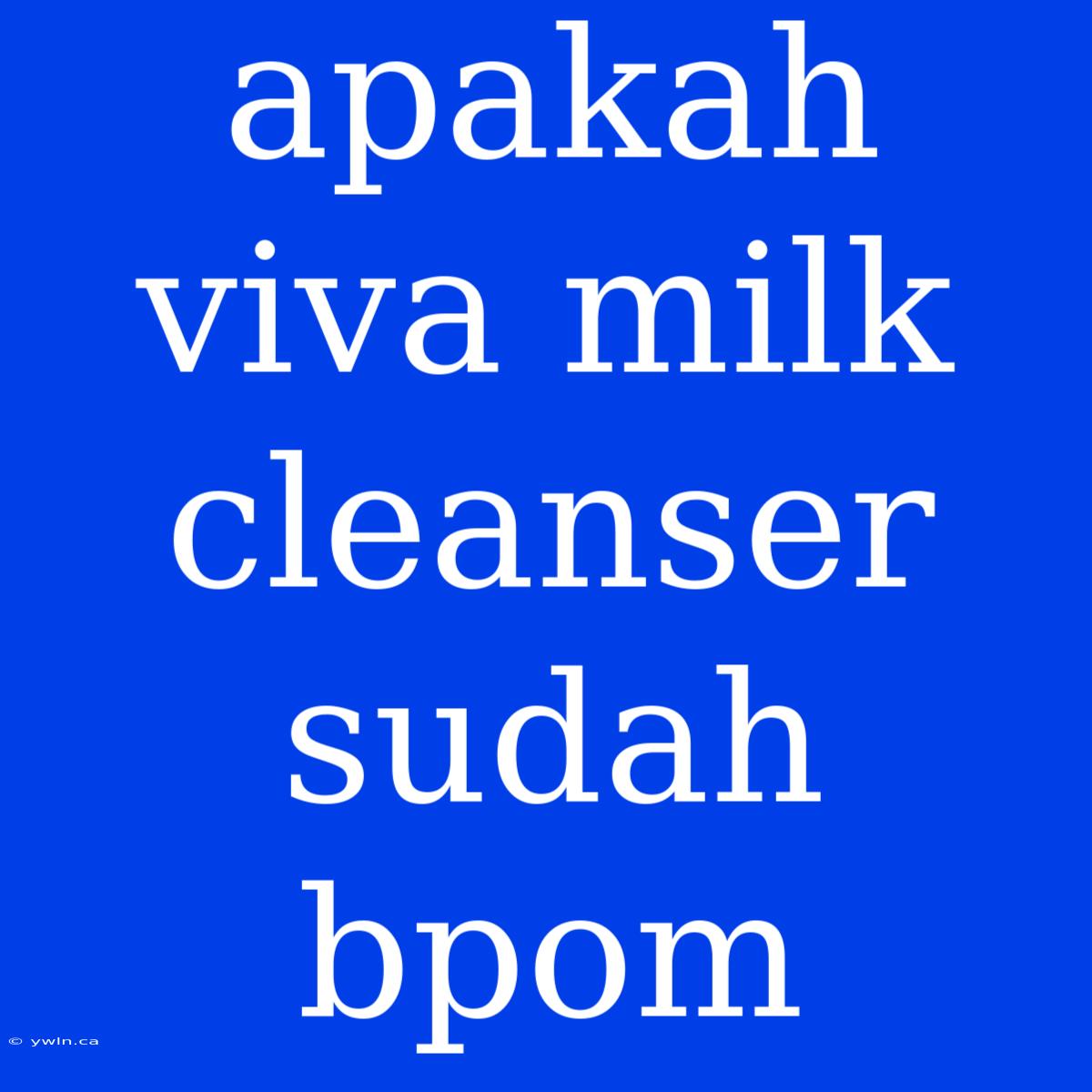 Apakah Viva Milk Cleanser Sudah Bpom