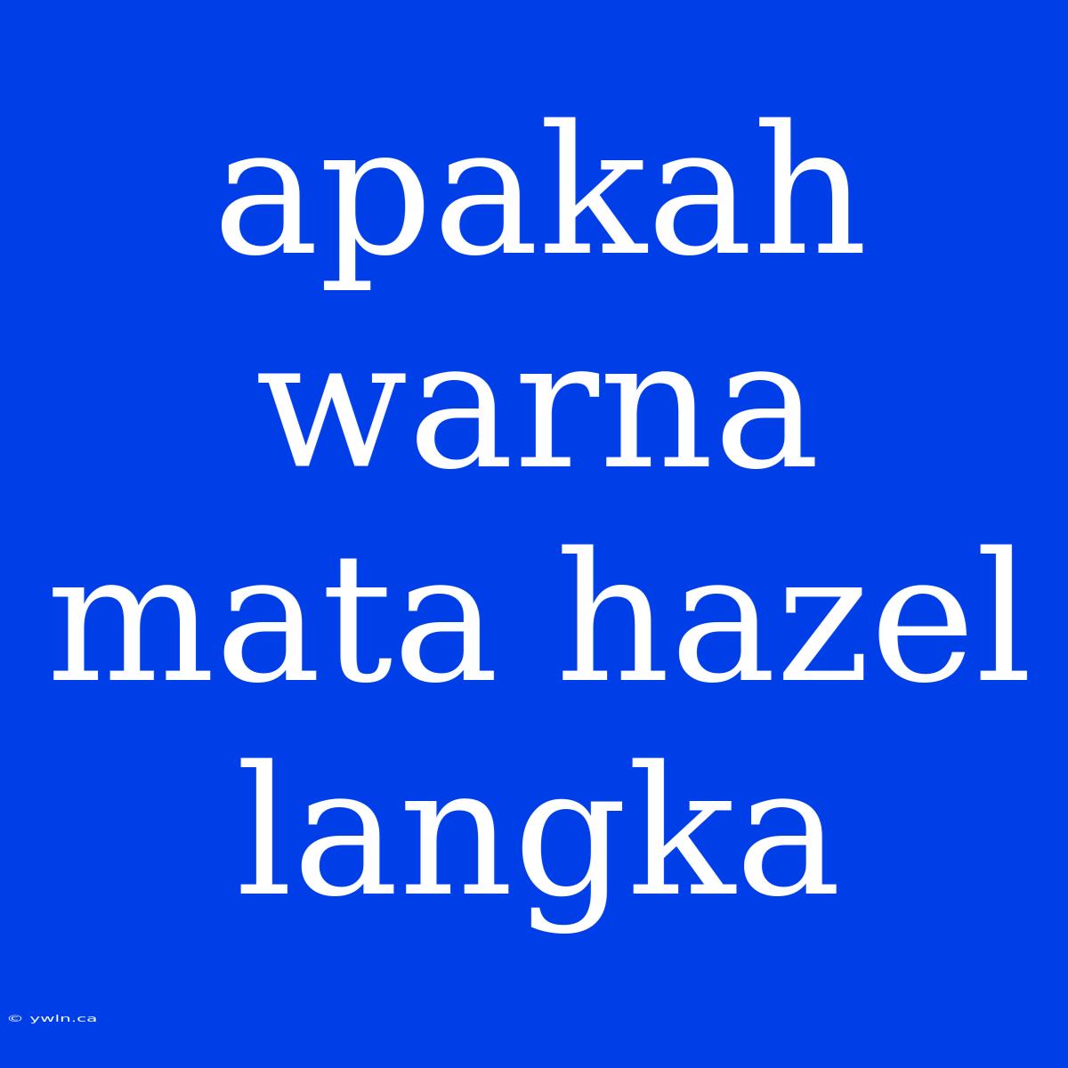 Apakah Warna Mata Hazel Langka