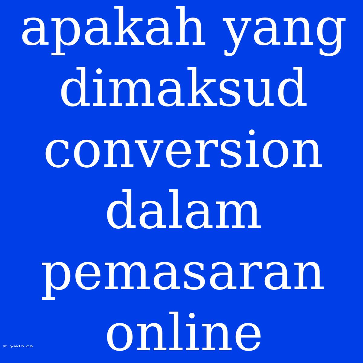 Apakah Yang Dimaksud Conversion Dalam Pemasaran Online